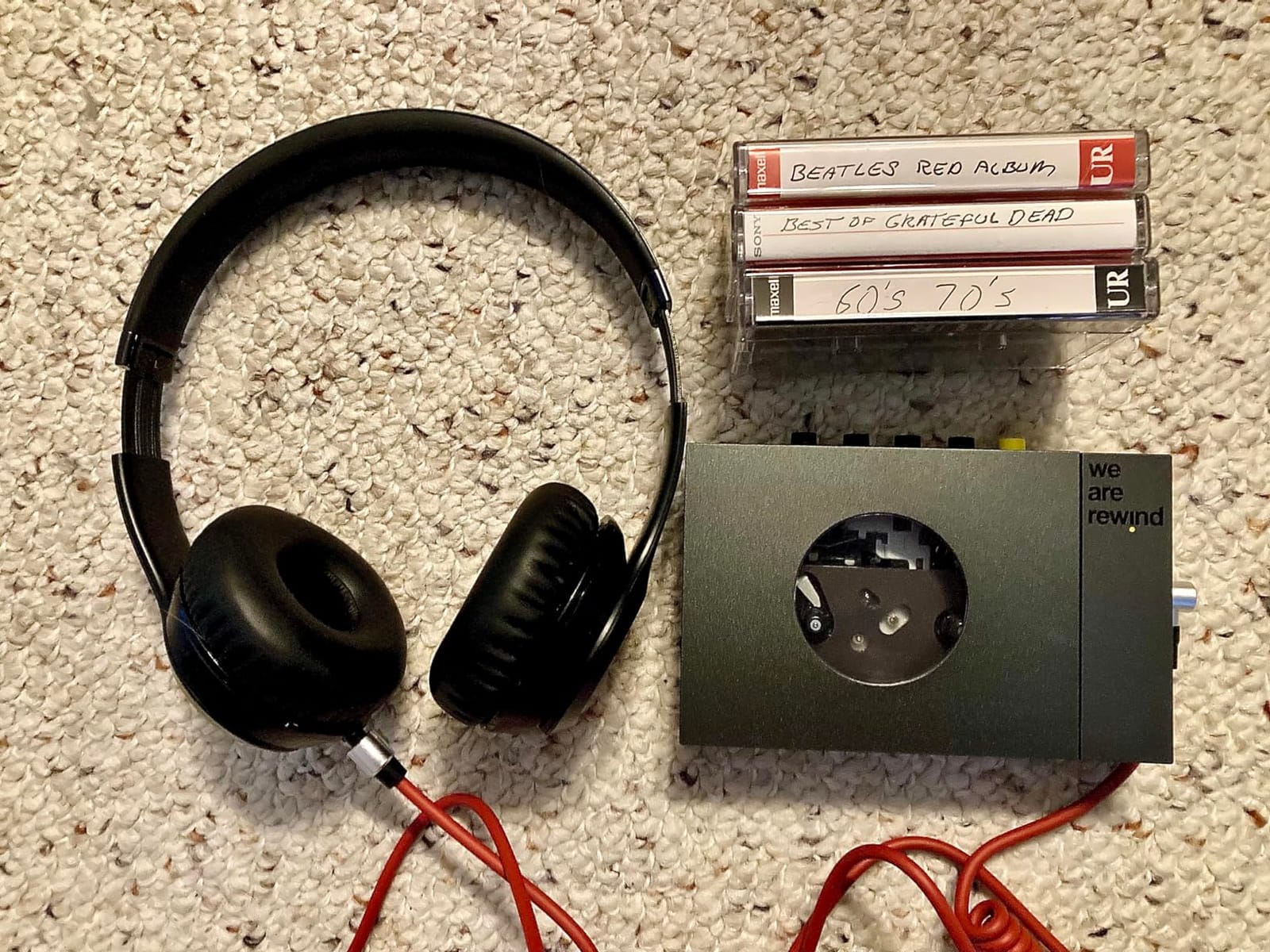 We Are Rewind Portable Cassette Player - Cassette Tape Recorder with Bluetooth Connection Speaker or Headphones, 3.5mm Audio Cable (Serge, Orange) customer photo 1