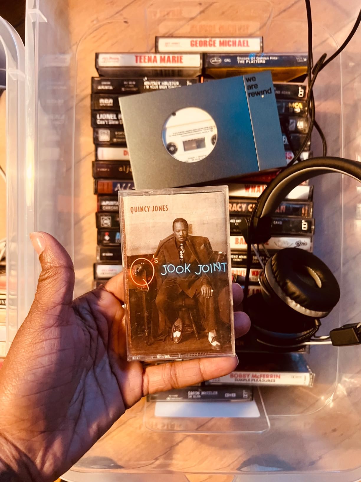 We Are Rewind Portable Cassette Player - Cassette Tape Recorder with Bluetooth Connection Speaker or Headphones, 3.5mm Audio Cable (Serge, Orange) customer photo 2