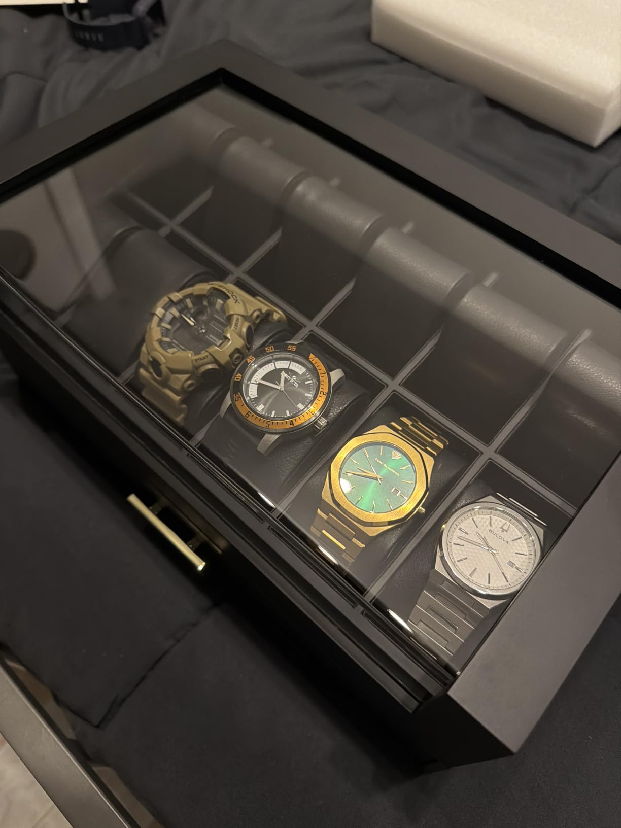 KAMIER High End Watch Box for Men, 12 Slot Wooden Watch Case With Drawer | Watch Display Box with Lid, 2-Layer Watch Holder for Jewelry and Watch Storage for Men Women, Ideal for Gift (With Gift Box) customer photo 1