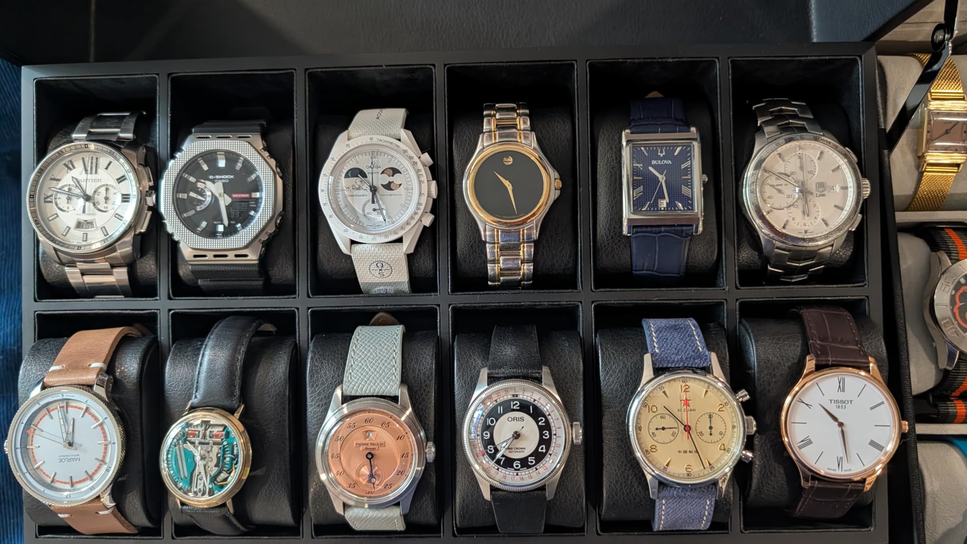 KAMIER High End Watch Box for Men, 12 Slot Wooden Watch Case With Drawer | Watch Display Box with Lid, 2-Layer Watch Holder for Jewelry and Watch Storage for Men Women, Ideal for Gift (With Gift Box) customer photo 2