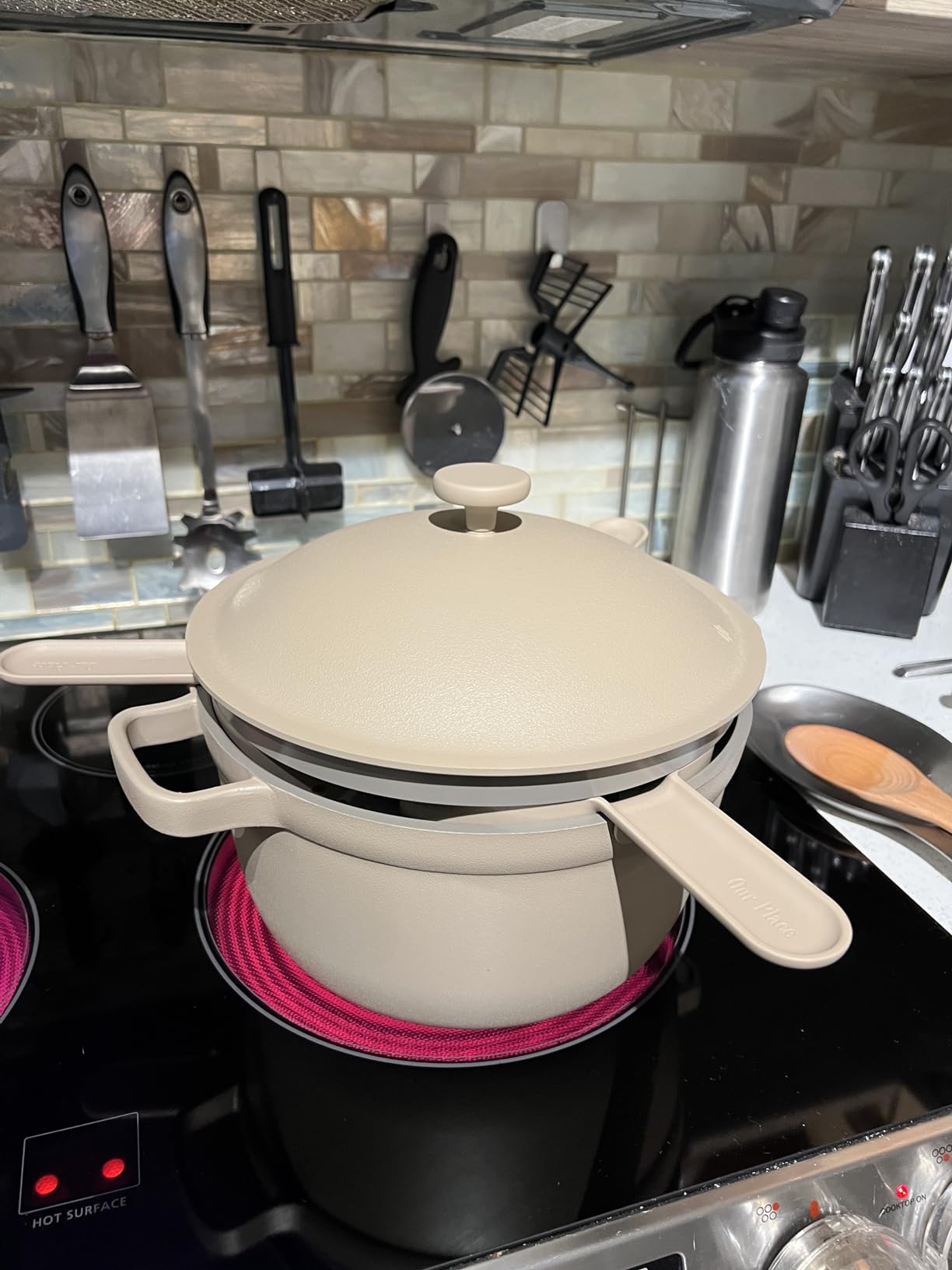 Perfect Pot, 5.5 Qt Nonstick Ceramic Pot & Dutch Oven with Lid | Patented 8-in-1 cooking pot; PFAS-free ceramic nonstick, spatula included, induction compatible, oven safe to 450°F customer photo 2