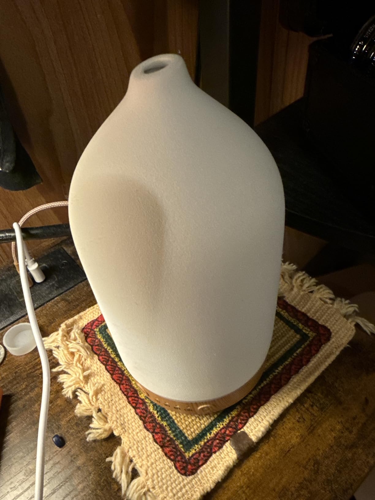 Gooamp 200ML Ceramic Essential Oil Diffuser for Home, Stone Diffuser | Ultrasonic Aromatherapy Diffuser & Air Humidifier for Bedroom, Office, Yoga, 7 LED Lights, Auto Shut-Off, 3 Timers, Wood Grain customer photo 1
