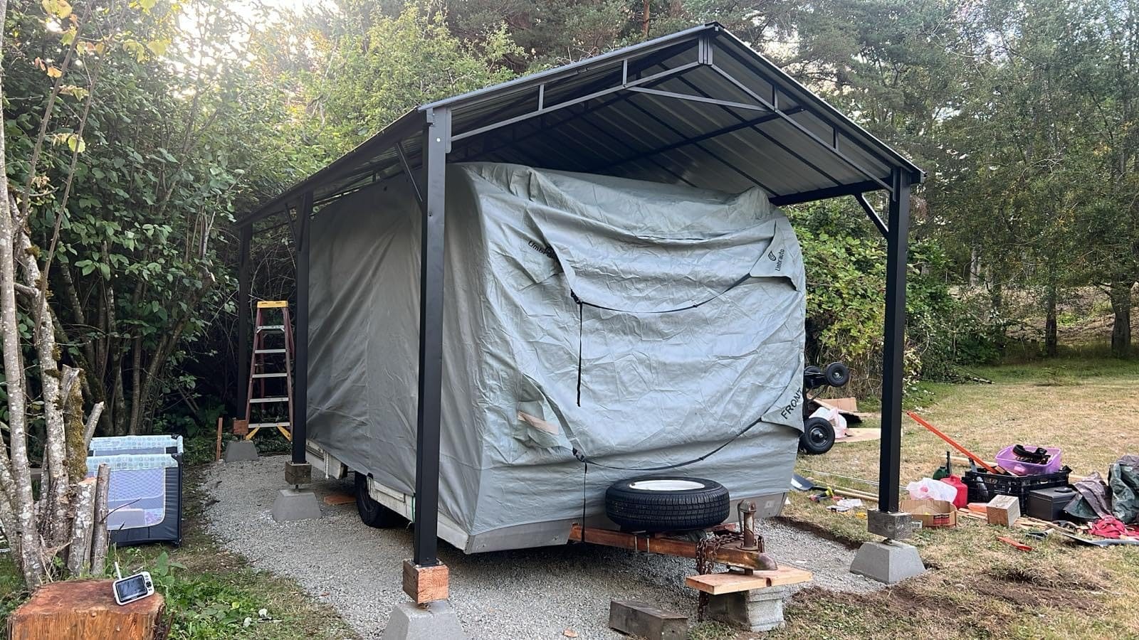 Teardrop Travel Trailer Cover Fits 5'-8' Trailers, 7 Layers Heavy Duty Waterproof customer photo 1