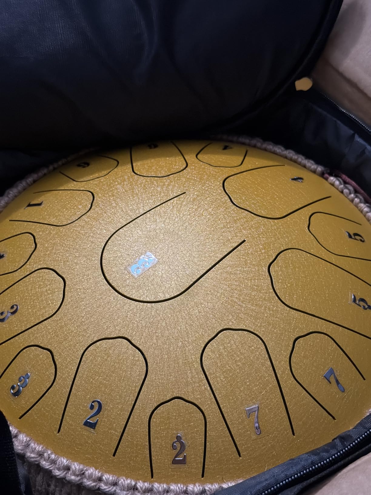 HOPWELL Steel Tongue Drum - 13 Inches 15 Notes Tongue Drum - Hand Pan Drum with Music Book, Handpan Drums Mallets and Carry Bag, D Major (Navy Blue) customer photo 1