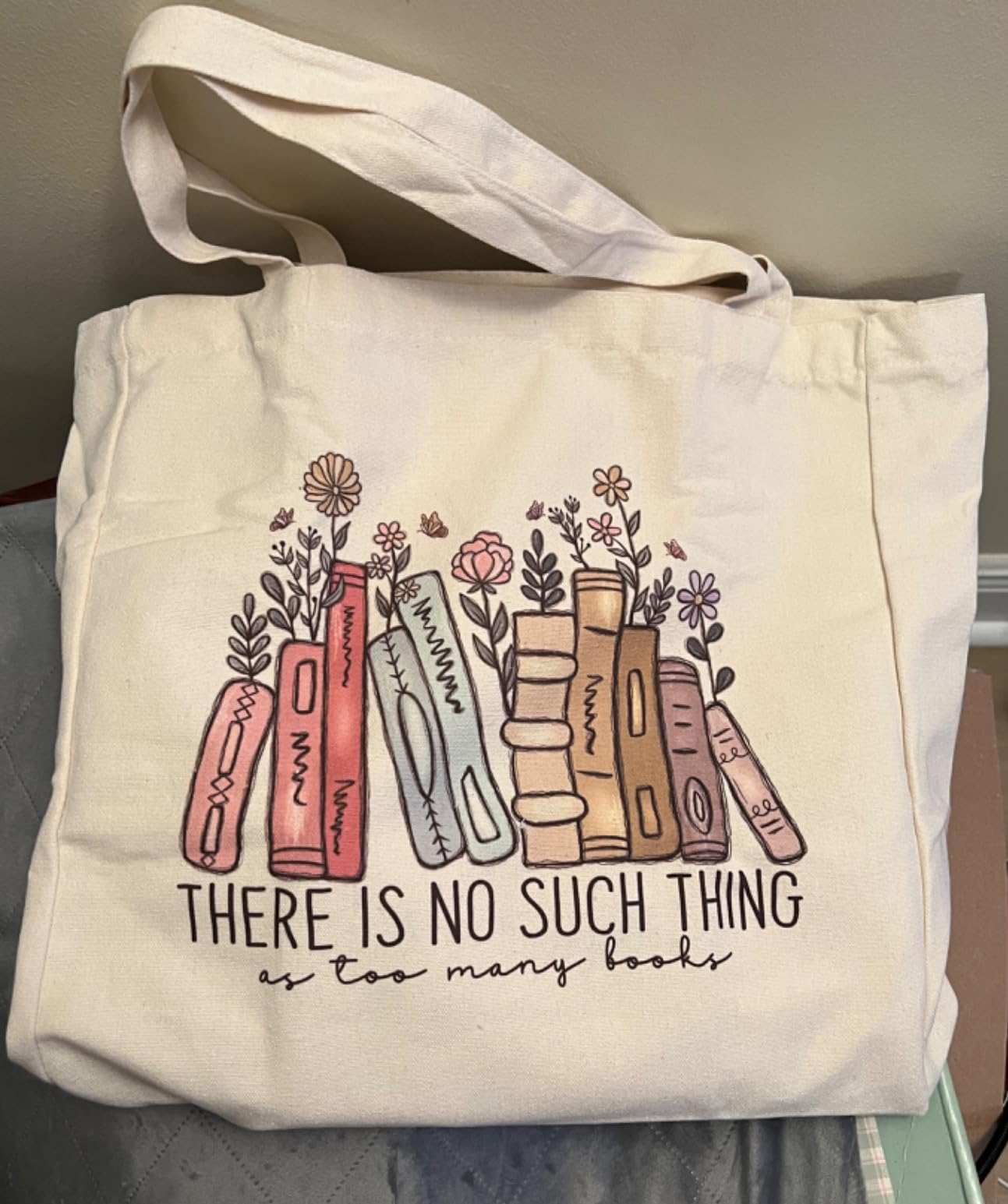 LEADO Cute Canvas Tote Bag, Book Lovers Gifts - Christmas, Gifts for Women | Book Club Gifts for Book Lovers Women, Reading Accessories, Librarian, Bookish, Readers, Teacher, Library, Birthday, Book Bag customer photo 1