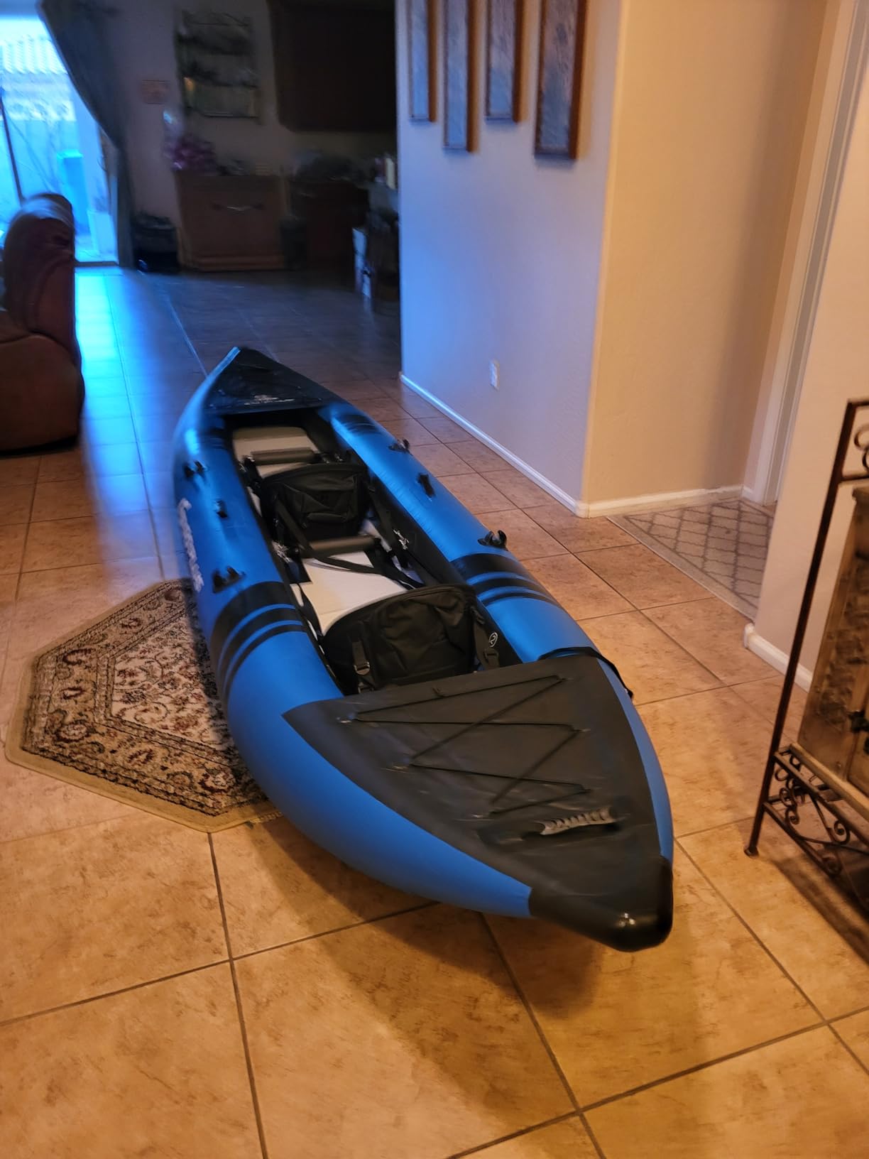 Goplus Tandem Inflatable Kayak, 12.5FT 2-Person Kayak Set for Adults | 507 LBS Weight Capacity, 2 Aluminium Oars, Padded Seat, 2 Fins, Hand Pump, Carry Bag, Repair Kit, Portable Touring Kayaks customer photo 2