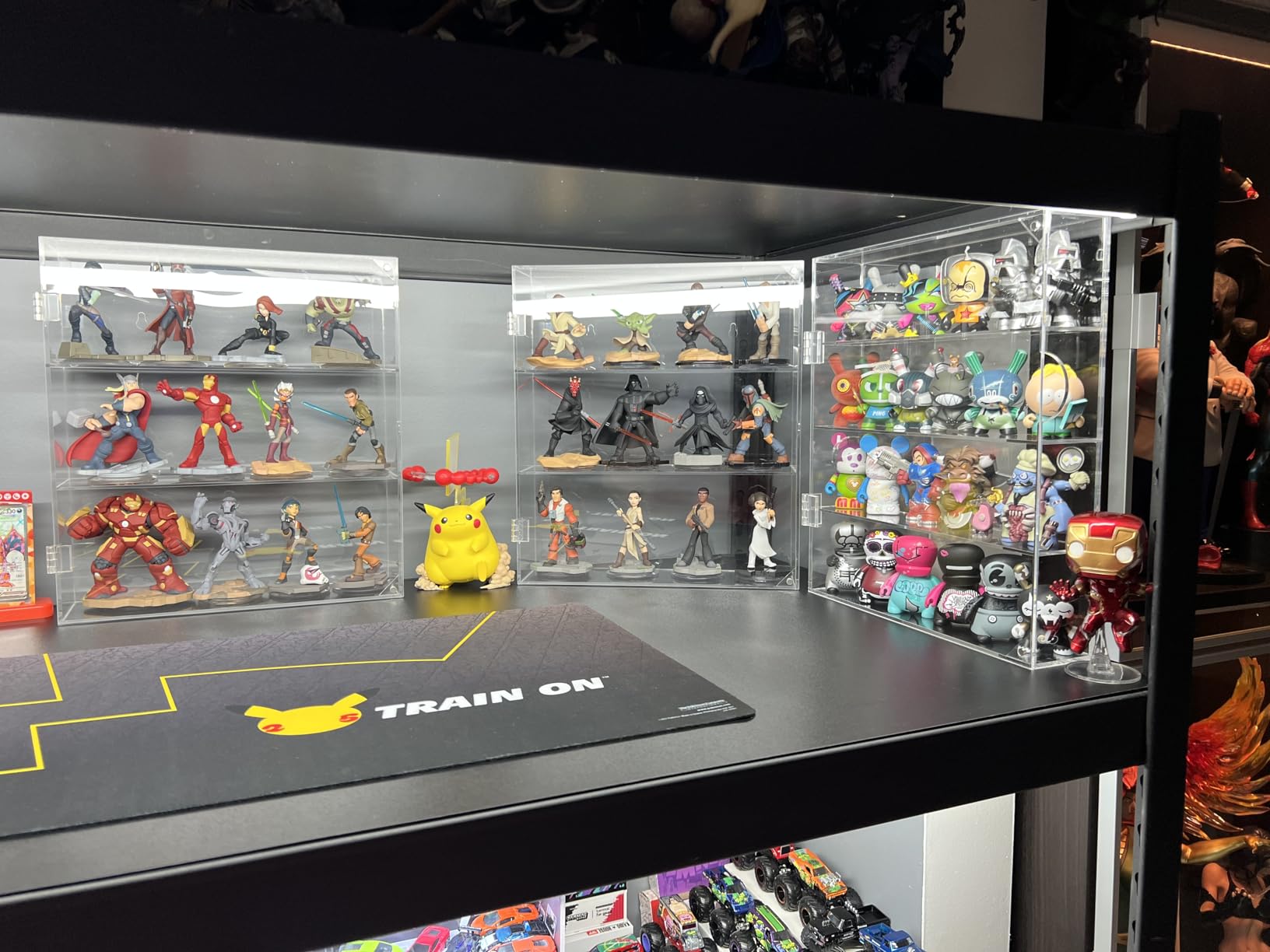 NIUBEE Acrylic Display Case for Figures, Dustproof Clear Wall Mount/Desktop | Magnetic Closure, Effortless Access, With Anti-slip Mat Ensures Stability For Popmart, Sonny Angel, Amiibo, Lego, crystals customer photo 2