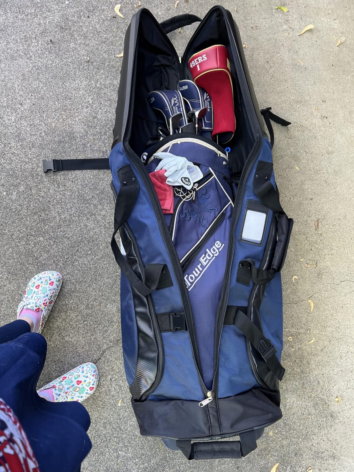 findway Golf Travel Bags for Airlines with Wheels and ABS Hard Case Top, Protect Your Clubs, Waterproof 1680D Oxford Fabric and Oversize Tank Wheels, Lightweight and Easy to Maneuver customer photo 2