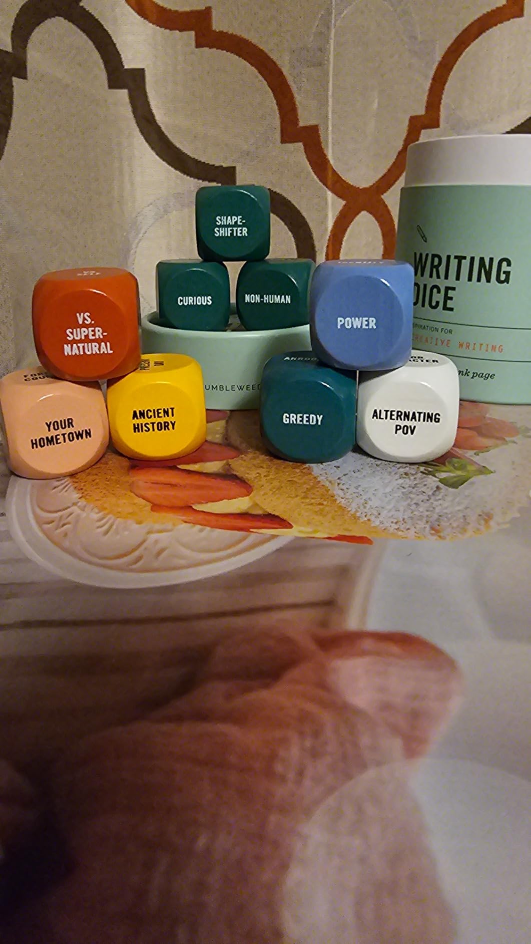 Two Tumbleweeds Writing Dice - Story Prompts to Beat Writer's Block | A highly giftable creative writing tool for Teens & Adults - Gift for Authors, Teachers & Storytellers - Set of 9 Dice customer photo 2