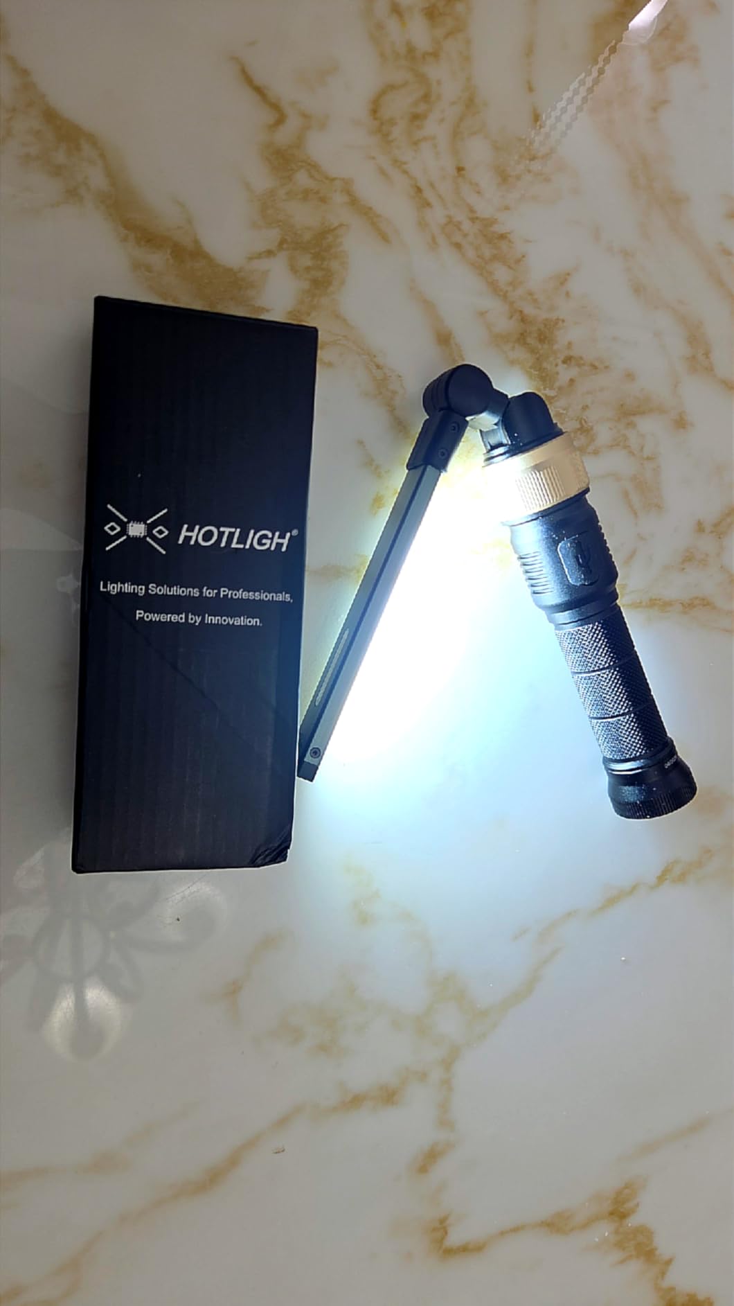HOTLIGH Rechargeable Work Light, 5000mAh Magnetic Flashlight with 360° Rotate Foldable Design, 1200 Lumens LED Work Light, Mechanic Light for Car Repairing/Emergency, Fathers Day Dad Gifts customer photo 2