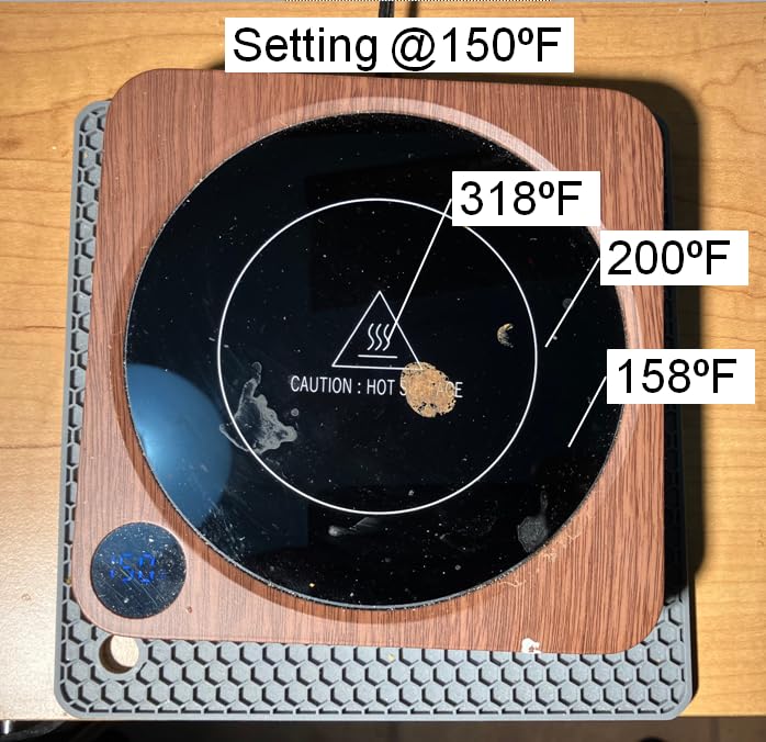 House Gem Coffee Mug Warmer for Desk, Candle Warmer Plate, 12H Timer, Wood | Fast Heating to 176°F, LED Display, Color-Coded Lights, Temperature Memory, 5.2-Inch Plate; Coffee Gifts customer photo 1