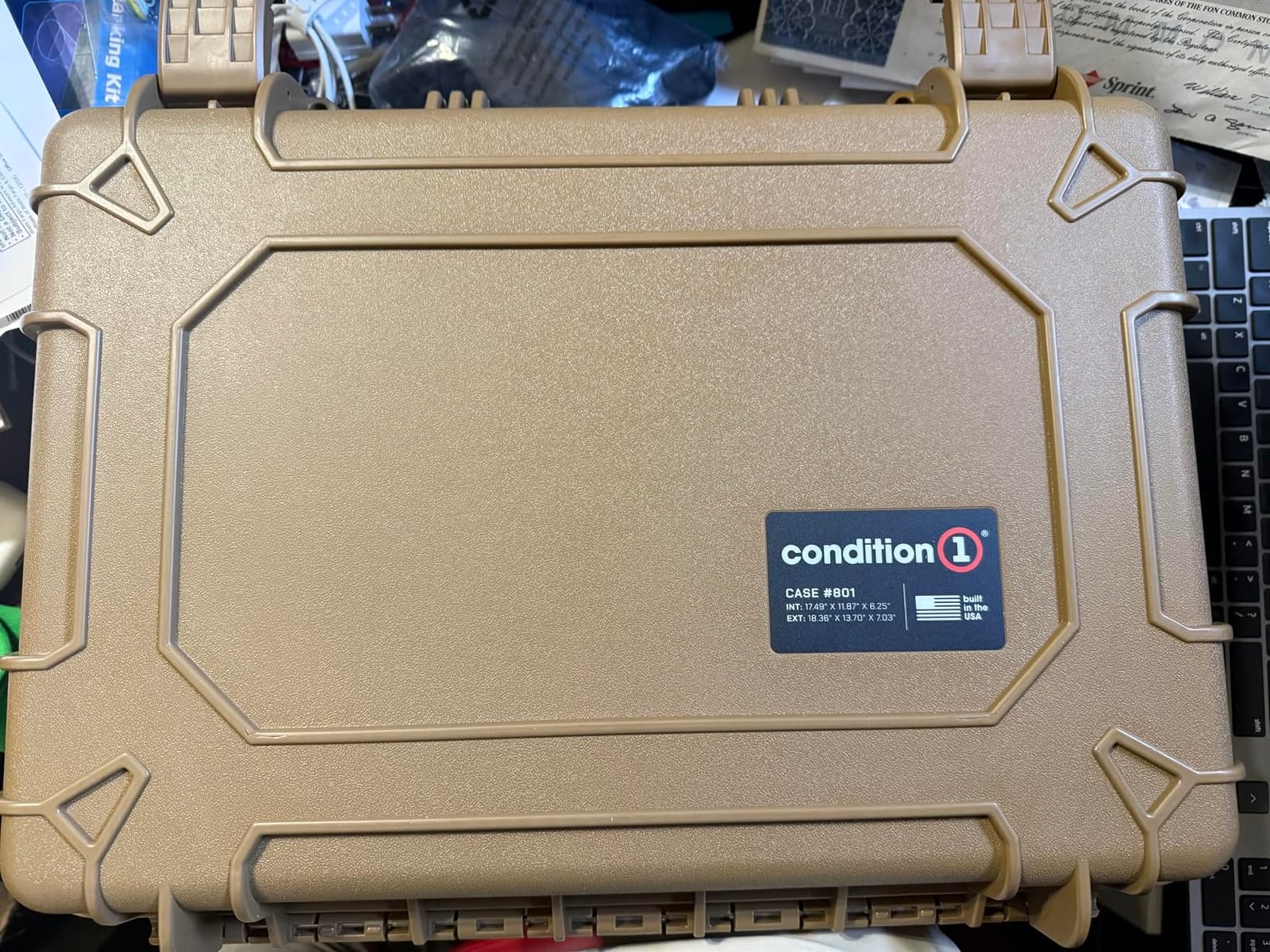 Condition 1 18'' 5 Pistol Case, Model 801, Pre-Cut Foam, 20 Slot Mag | Waterproof Hard Gun Case, TSA Friendly, Heavy Duty, 18.36