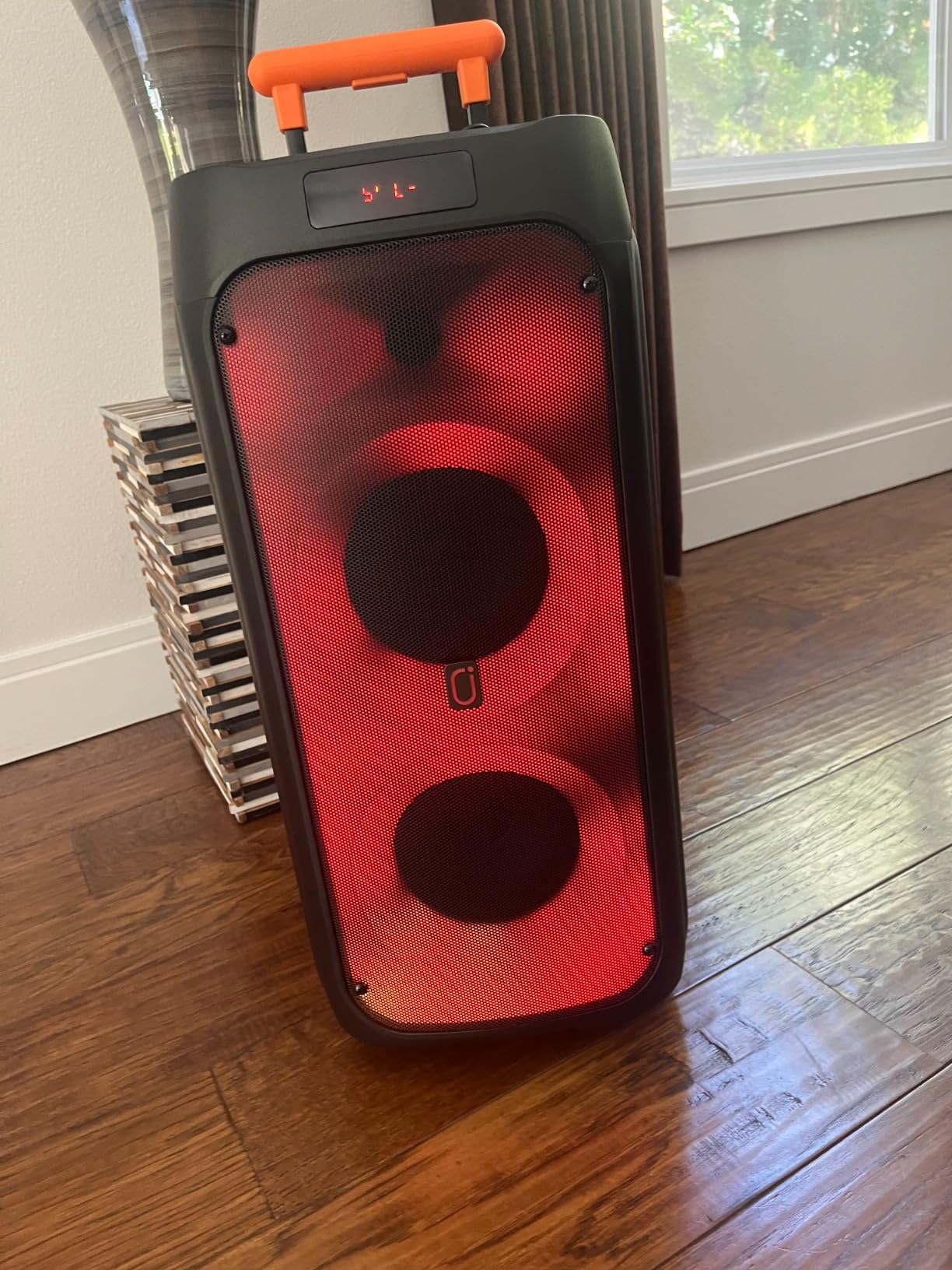 HWWR Karaoke Machine with 2 Wireless Microphones, Big Bluetooth Party Speaker with 500W Peak Power for Adults, PA System with Rolling Wheels and Trolley, Perfect for Outdoor, Home Party, Gatherings customer photo 1