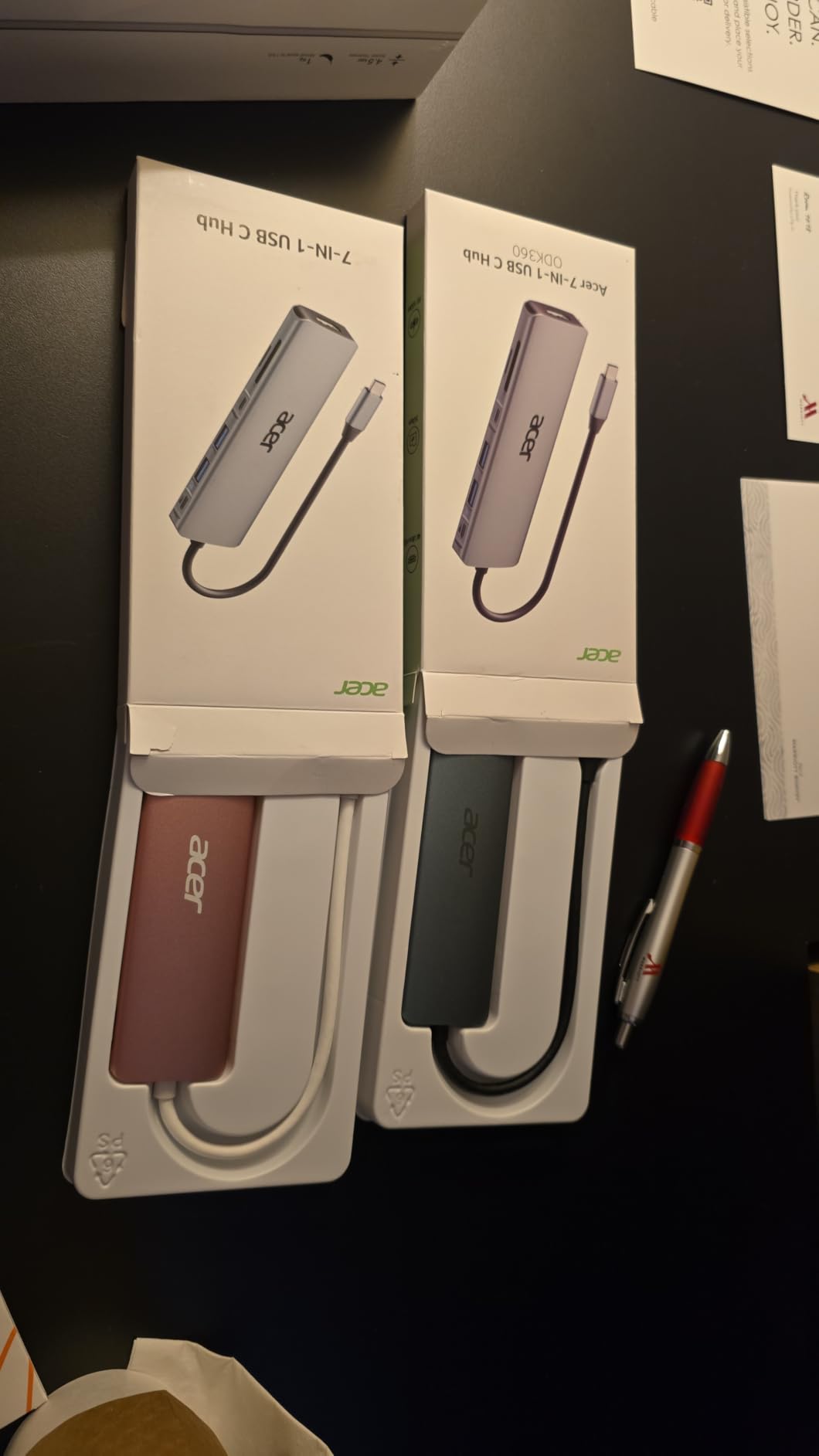 Acer USB C Hub, 7 in 1 Multi-Port Adapter for Laptop/Mac Type C Devices | 4K USB C to HDMI Splitter Hub, 100W Max PD Port, 2 USB 3.0 & 1 USB C Data Ports 5Gbps, SD/TF Card Reader customer photo 1