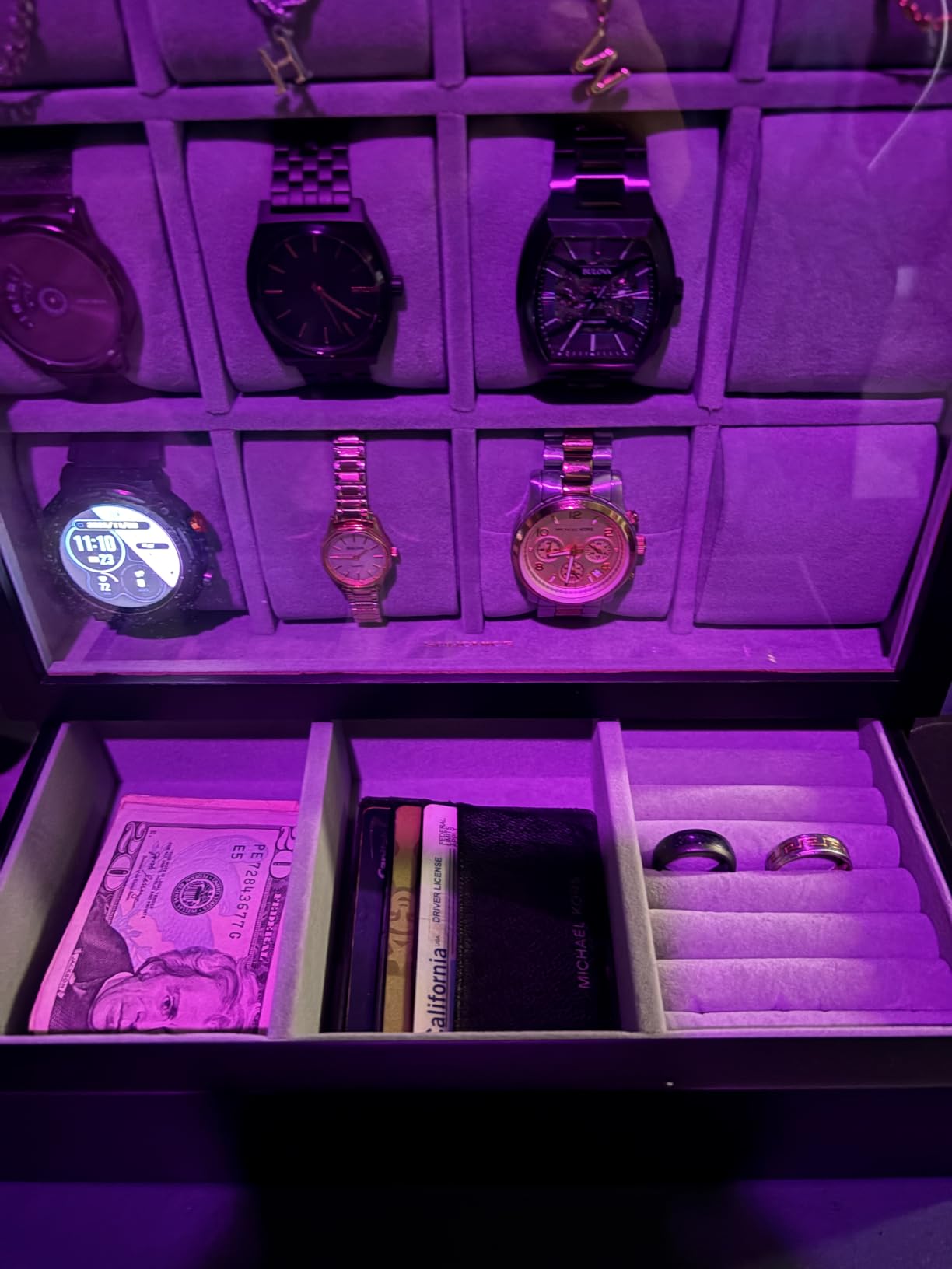 SONGMICS 12 Watch Display Case, Watch Box with Hidden Storage customer photo 1