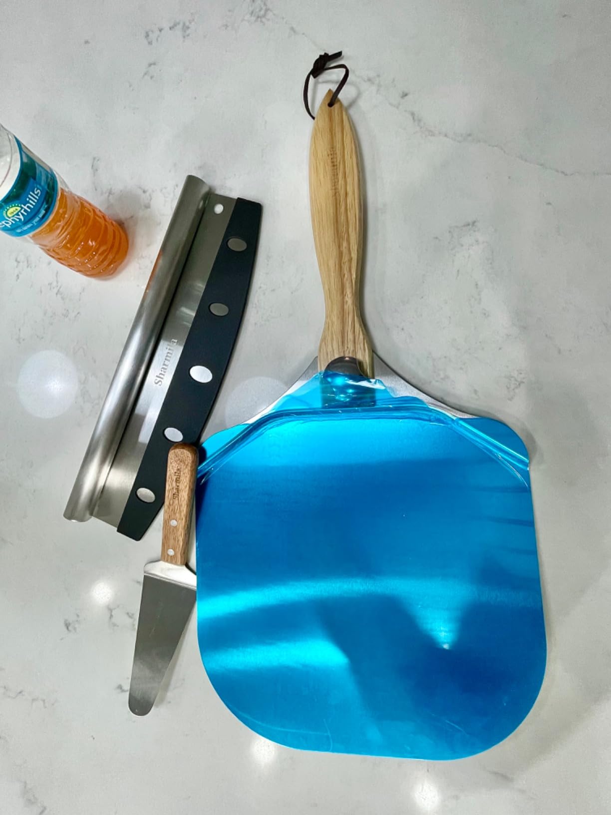 Pizza Peel 12 Inch, Aluminum Paddle with Cutter, Spatula | 3-Piece Pizza Making Kit, Rocker Cutter & Spatula Included, Foldable Handle, Smooth Surface customer photo 2