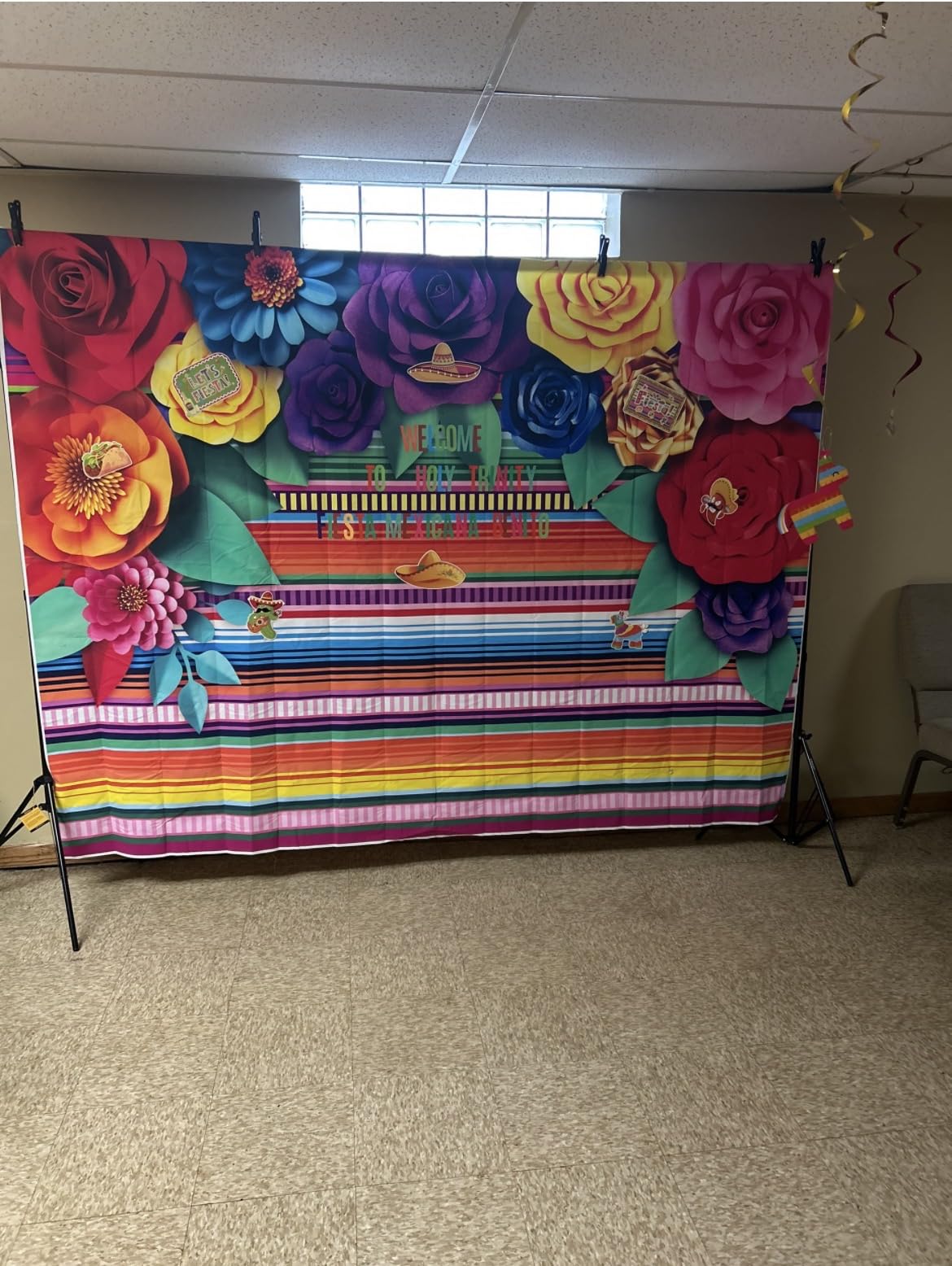 EMART Backdrop Stand 10x10FT Adjustable Back Drop Stand for Party Events | Background Stand Backdrop with 8 Clamps, 2 Sandbags for Photography, Wedding, Baby Shower, Birthday Decoration, Photo Studio customer photo 2