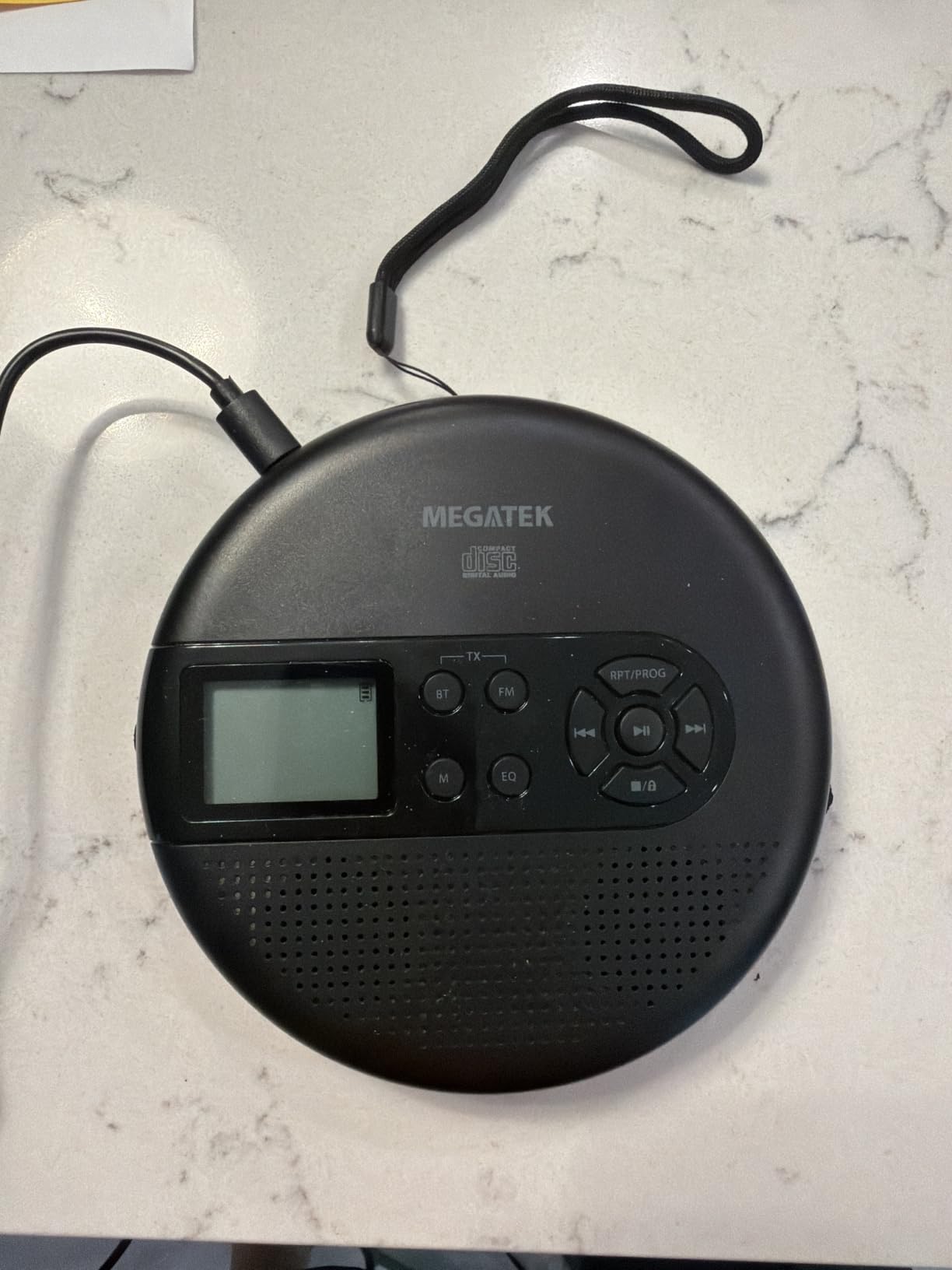 MEGATEK Portable CD Player with Bluetooth RX/TX, FM Transmitter & USB | Car FM Compatible, Built-in Stereo Speakers, Large LCD Display, AUX Output, Headphone Jack, Anti-Skip, Rechargeable Battery customer photo 1