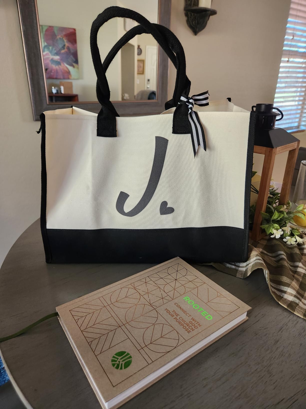 shenee Initial Canvas Tote Bag, Personalized Beach Bags Gift for Women customer photo 1