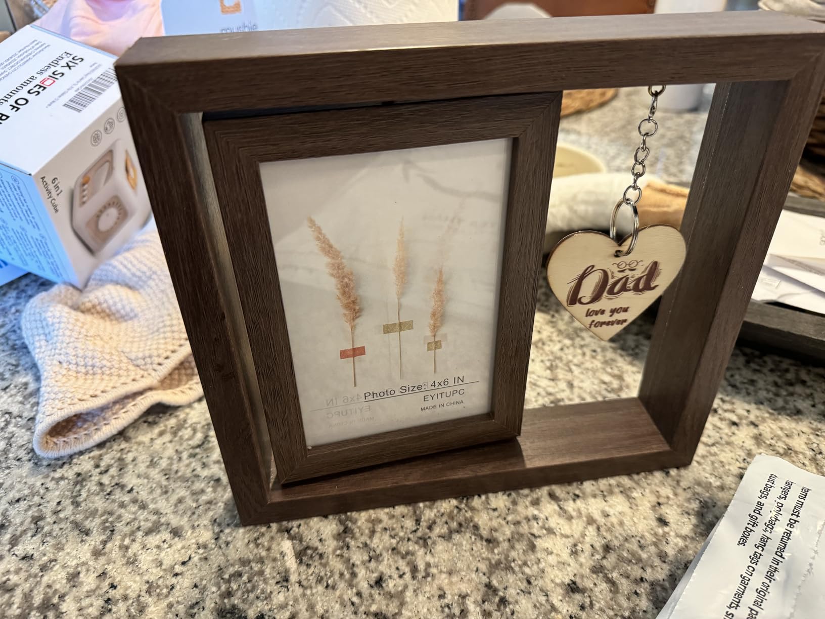 EYITUPC Rotating Grandparents Wood Frame New Grandma Gift First Time | Birthday, Christmas, Mother's Day, Father's Day, Grandparents Day, Grandchildren Granddaughter Grandson, Display 2 4x6 Inch customer photo 2