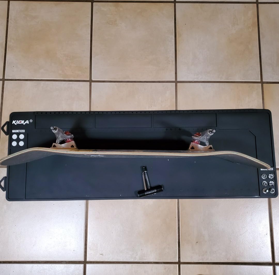 Klola Rifle Shotgun Cleaning Mat - Large Magnetic Gun Mat with Organizer Parts Tray, Anti-Slip Workbench Cleaning Pad, Inch Ruler customer photo 2