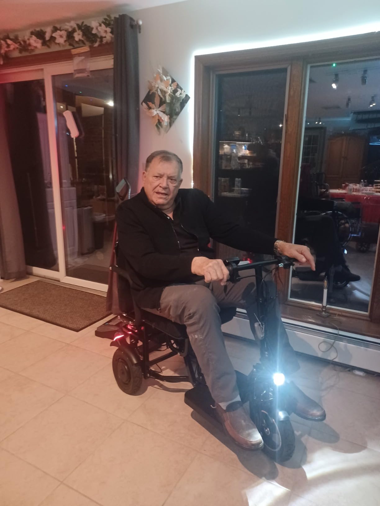 3-Wheel Foldable Mobility Scooter for Adults, 300 lb Capacity | Foldable lightweight scooter for adults and seniors with a 300 lb capacity, long-range lithium battery and front basket. customer photo 1