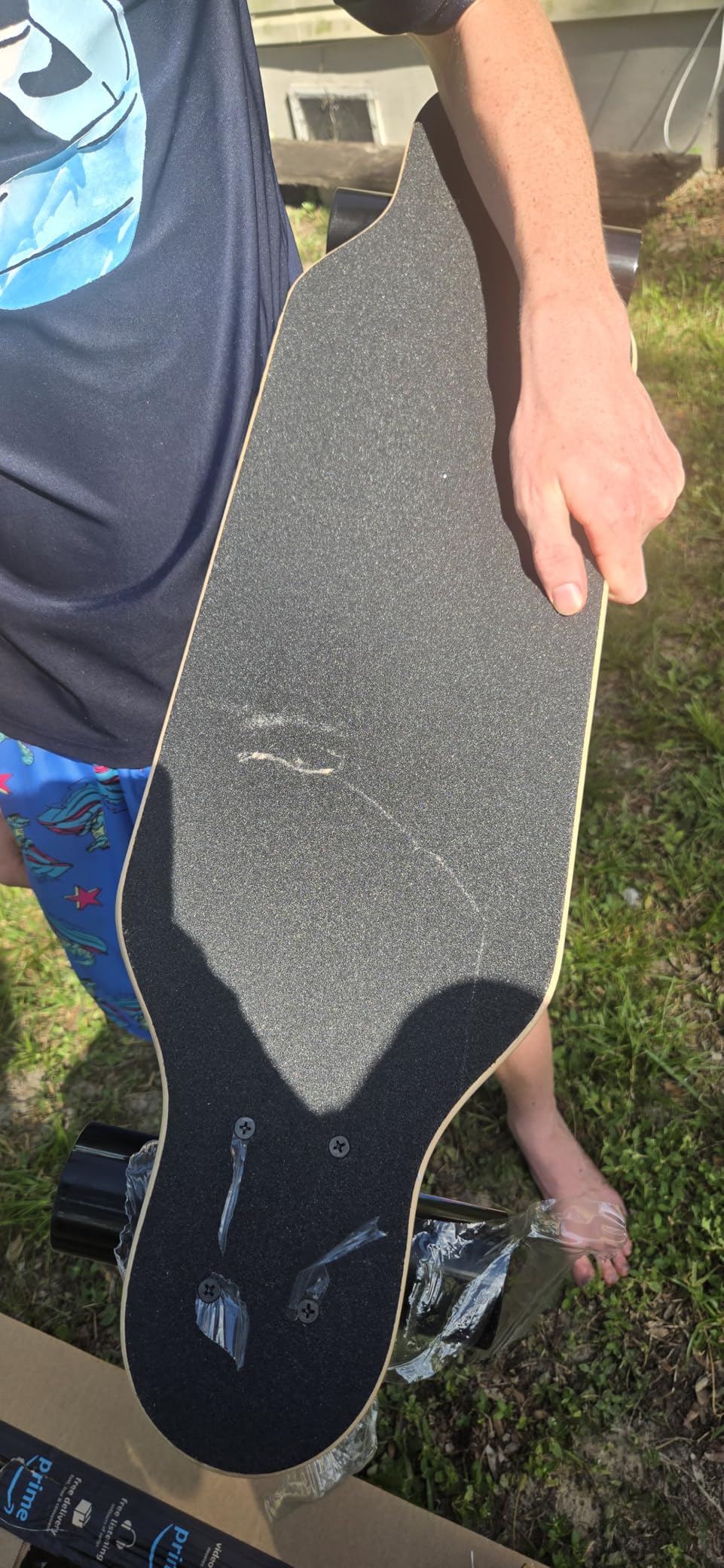 Mini Cruiser Longboard, 31 Inch Small Size Wide Wheel Skateboard, Beginner Stable & Easy-to-Control Skateboard, Suitable for Park & Street Riding, Unique Flame Pattern customer photo 1