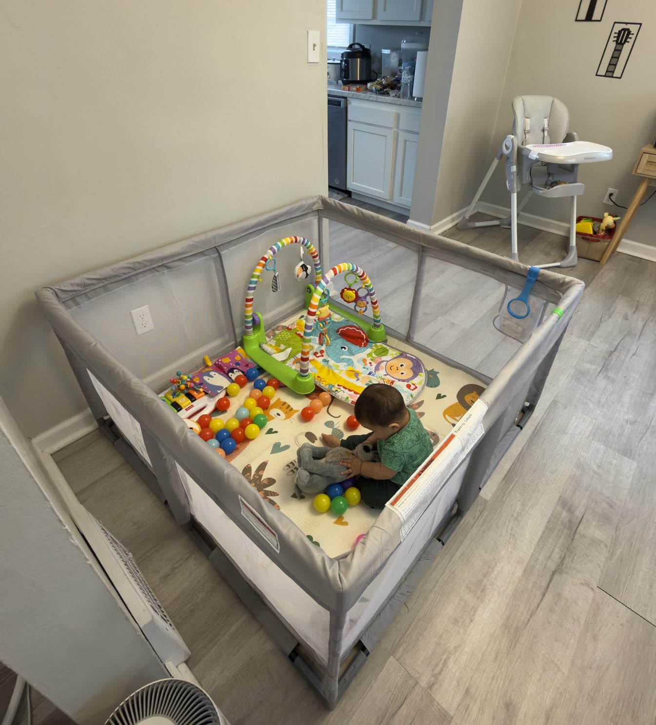 Baby Playpen with Mat, 50x50 Inch Playpen with Mat Waterproof for Babies and Toddlers Play Pen Playards Safety Gate Fence Active Center Indoor customer photo 2