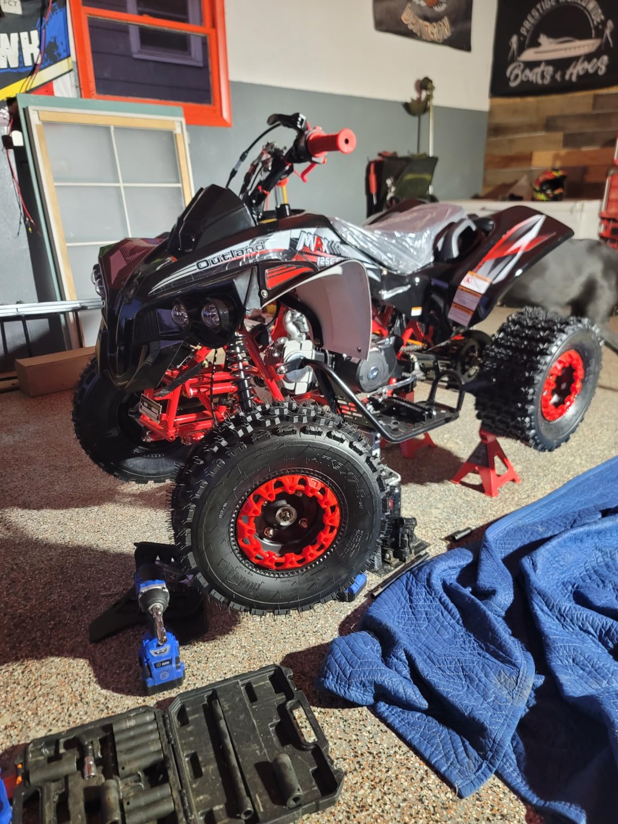 HHH Upgraded 125cc ATV Sports Quad Youth Utility Style 125cc Fully Automatic with Reverse Gas 4 Wheeler Outlander ATVs Quads Big 19/18 inches Tires (Red) customer photo 2