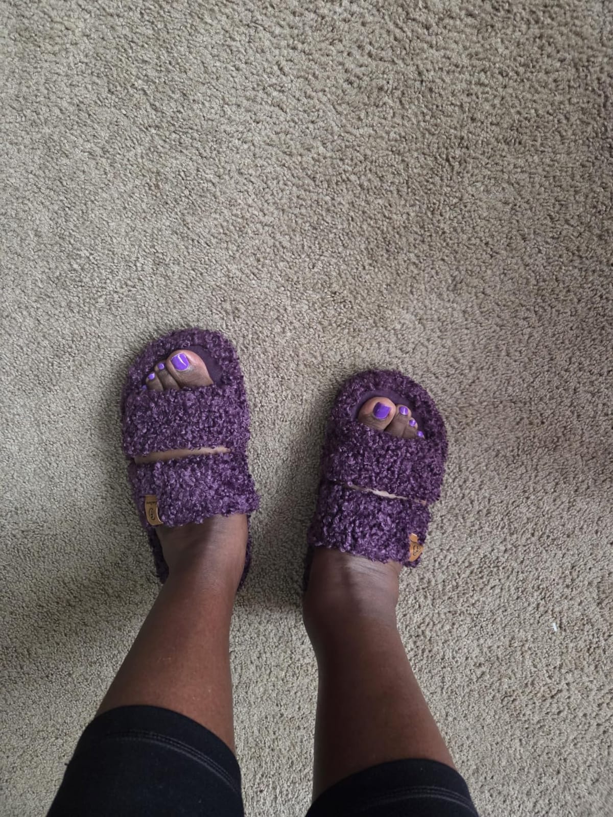 EverFoams Womens Fuzzy Open-toe Slippers Memory Foam Indoor House Shoes | Machine-washable, Gifts, Memory Foam, Anti-slip Sole, Lightweight, Indoor and Outdoor, Cozy customer photo 1