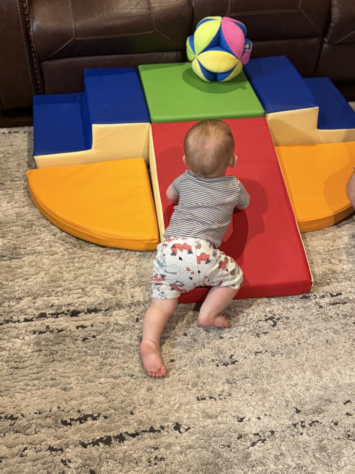 TODIBY 6-Piece Soft PU Leather Toddlers Climbing Toys, Baby Foam Climbing Blocks for Toddlers, Foam Play Gym Climber Structures for Toddler 3, Indoor Climb and Crawl Activity Play Set customer photo 1