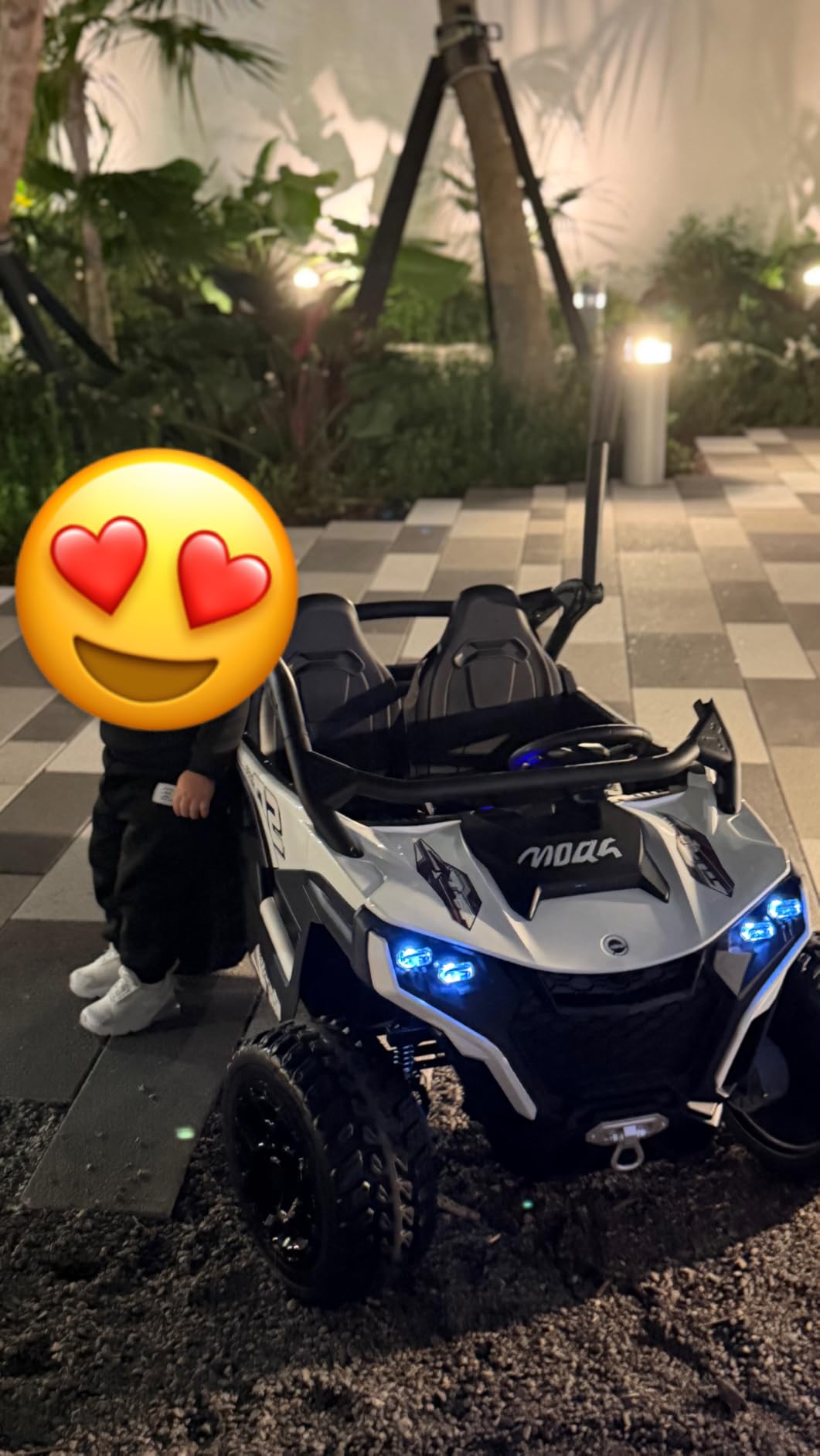 sopbost XL 24V Real 2 Seater Kids UTV Ride-On Car with Remote Control 4x4 4WD Electric Vehicle for Kids 3-8 to Drive, Bluetooth Music, 4 Spring Suspension, 21.85