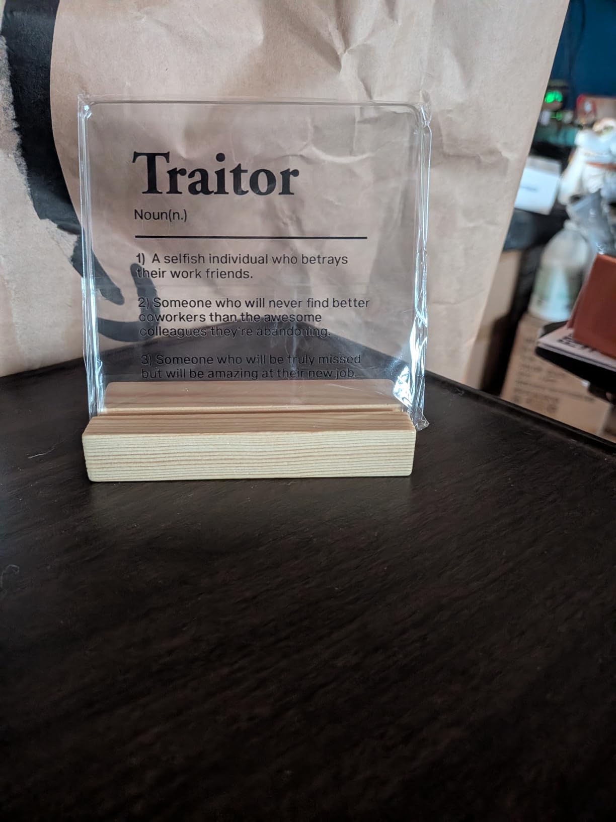 Inspirational Clear Desk Sign Decor - Thank You Gifts for Coworkers (4 x 4 Inches) customer photo 1