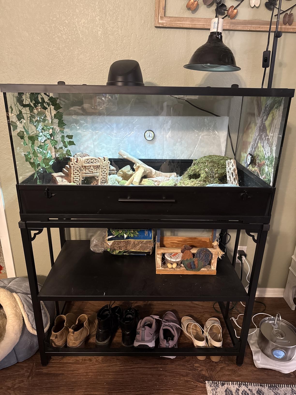 TOCRETOARE Fish Tank Stand 40 Gallon, Metal Aquarium Stand 36.5