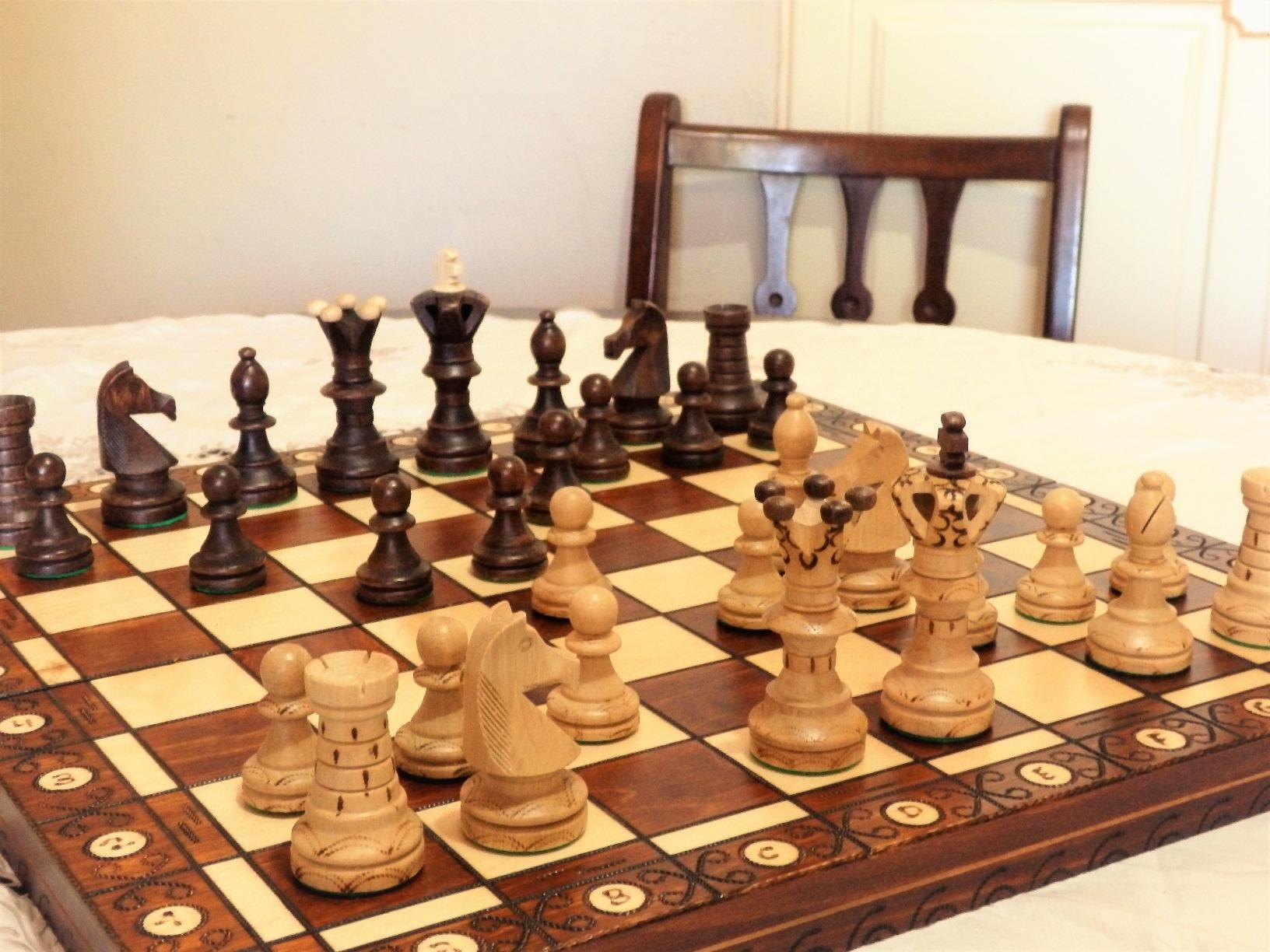 Wegiel Imperator 21-Inch Luxury Wooden Chess Set for Adults and Kids - Handcrafted from Premium Beech and Birch Wood - Unique Folding Design with Chess Piece Storage, Brown customer photo 1