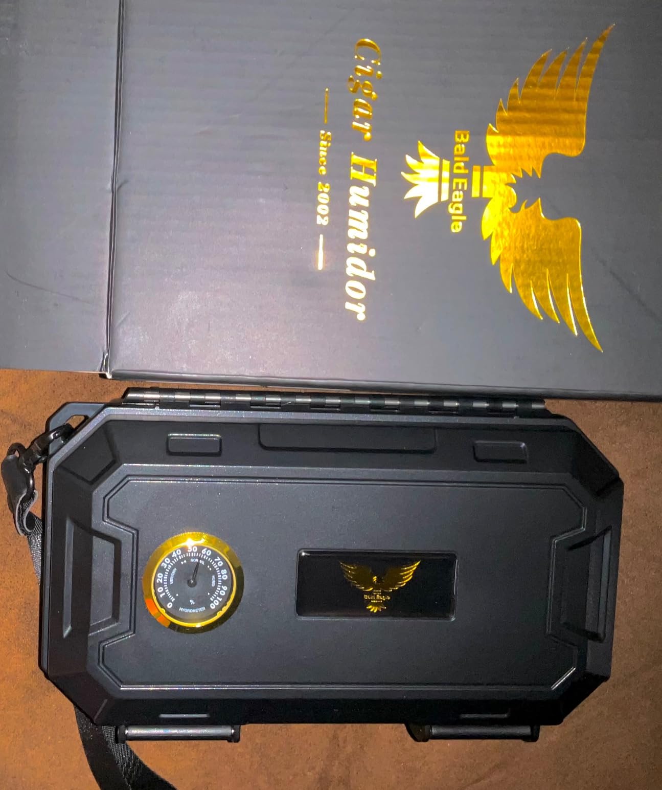 Bald Eagle Cigar Humidor Box, Travel Humidor with Humidifier Hygrometer, Portable Case for 15-20 Cigars, Waterproof | Crushproof | Airtight customer photo 2