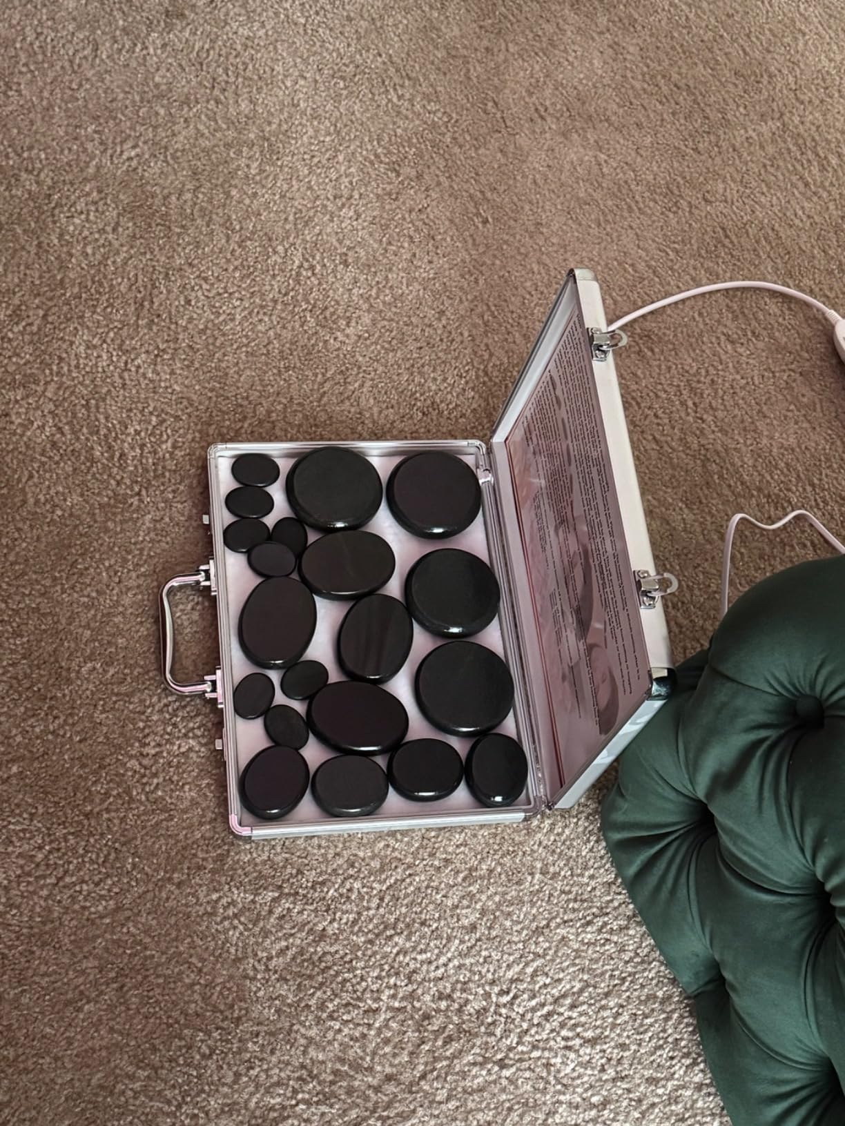 AICNLY Hot Stones Massage Set with Temperature Adjustment (20 Pcs Basalt) | Hot Stones with Heater Kit, Professional Massage Tool for Spa-Lymphatic Drainage, Relieve Tension and Muscle Pain customer photo 2