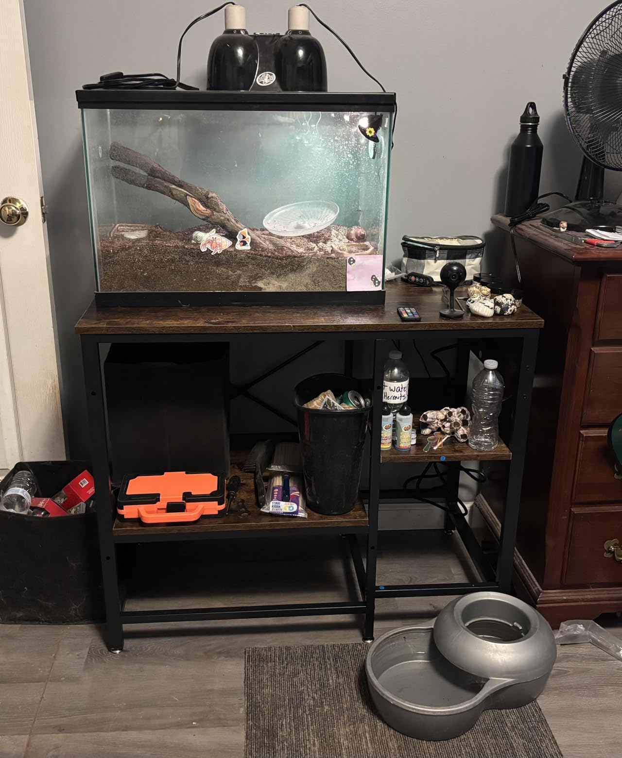 Bestier 20-29-37 Gal Fish Tank Stand with Power Outlet, Rustic Brown, 30x13 | 6-Leg Steel Frame, 3-Tier Adjustable Shelves for Filters Storage, 400Lbs Capacity, 5-In-1 Power Outlet, 4 Leveling Feet customer photo 2