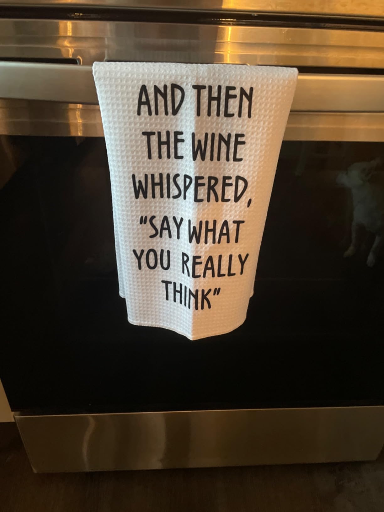 Wine Lovers Dish Towel - Funny Wine Gifts Decorative Waffle Weave Kitchen Towels, Tea Towel, Hand Towel, Housewarming Gift (16×24 Inches) customer photo 1