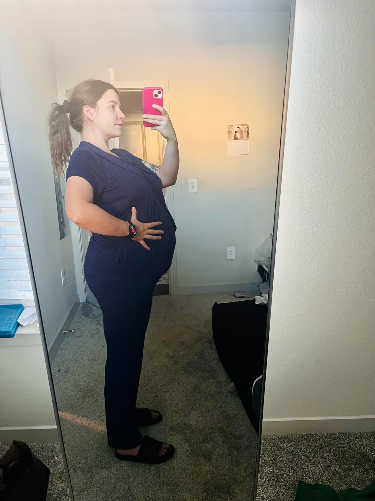 Rnxrbb 3 Piece Postpartum Nursing Pajamas Set Maternity Breastfeeding Pjs | Easy Side-Access Breastfeeding Sleepwear Lounge Clothes, Adjustable High-Waist Pants & Shorts for Pregnancy and Postpartum customer photo 2