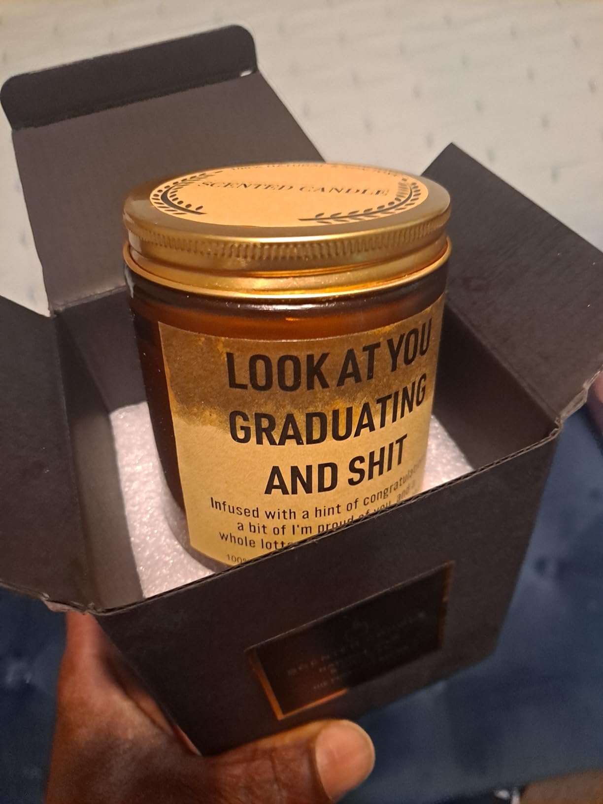 Younift Funny Grad Candle, 2026 Graduation Gifts for Her, Him - College, High School, Masters Degree, Phd, Law School, Nursing & Nurse Graduation Gifts for Women, Men - 9 oz customer photo 1