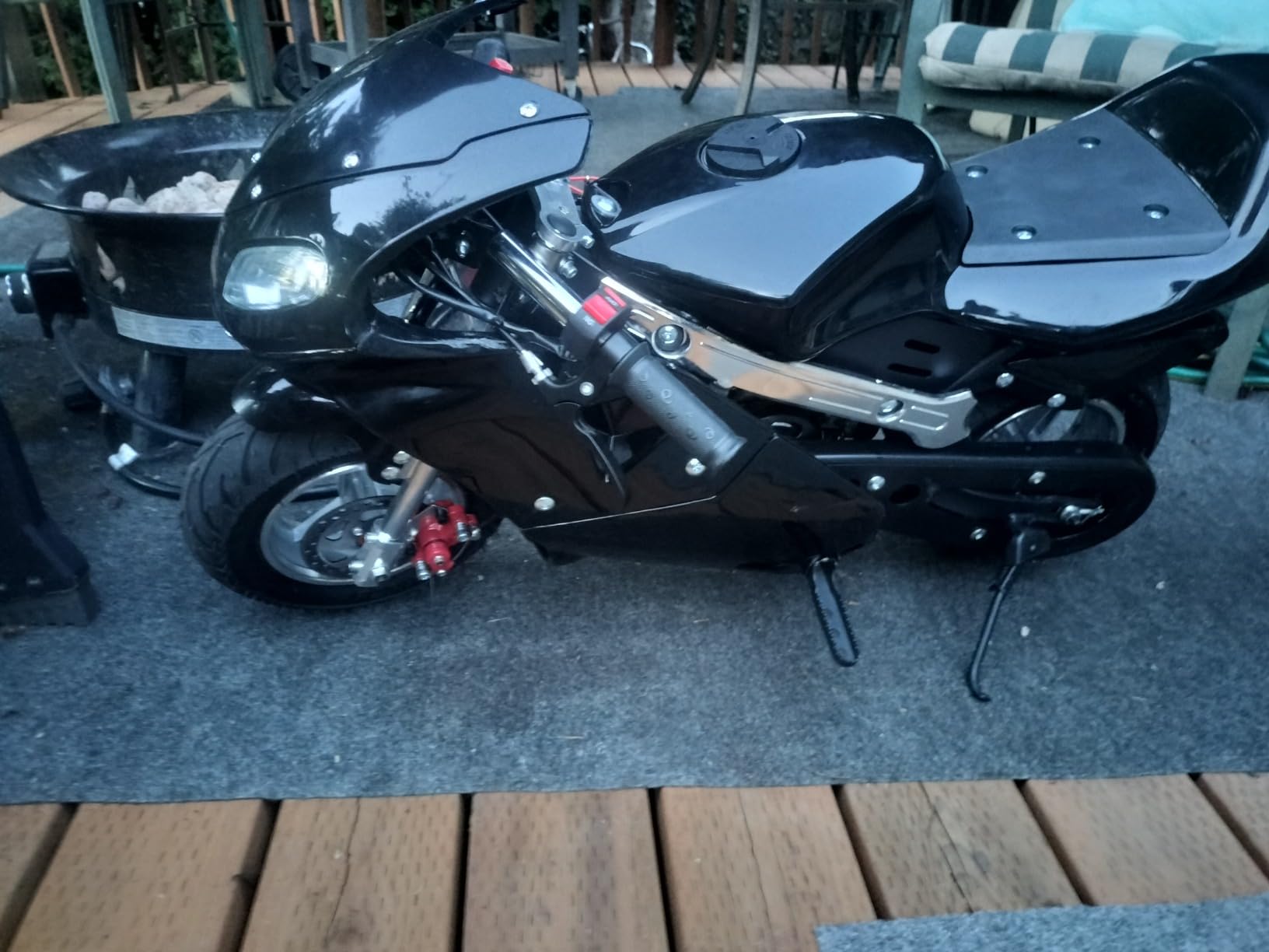 50CC 2-Stroke Gas Mini Motorcycle for Kids, 30MPH Pocket Rocket Bike | Mini Bike Off Road Trail Bike Dual Headlights Rubber Handlebar 1.25L Gas Tank Motorcycle 170 lbs Dirt Bike Easy Pull Start customer photo 2