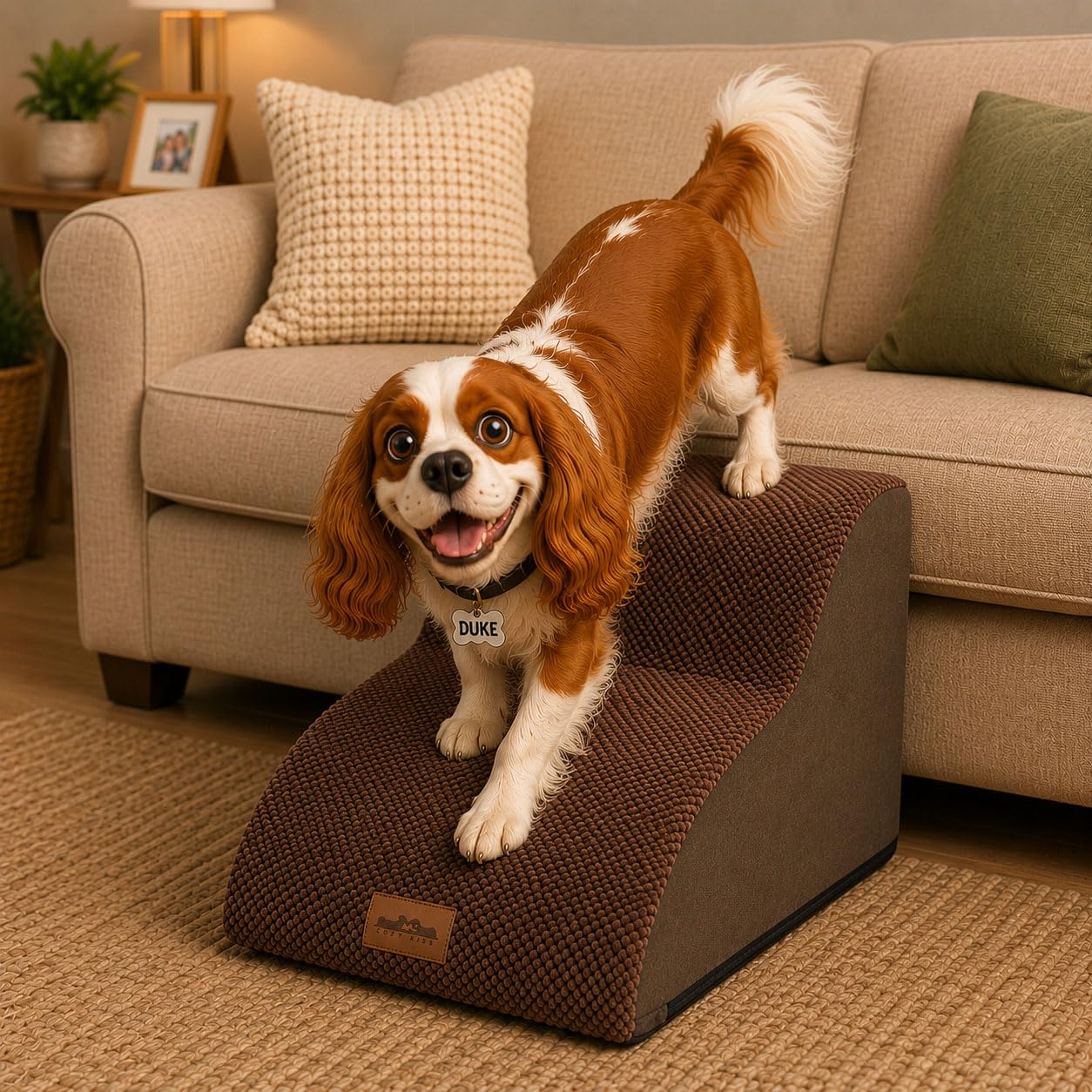 COZY KISS Dog Stairs for Small Dogs 15.7