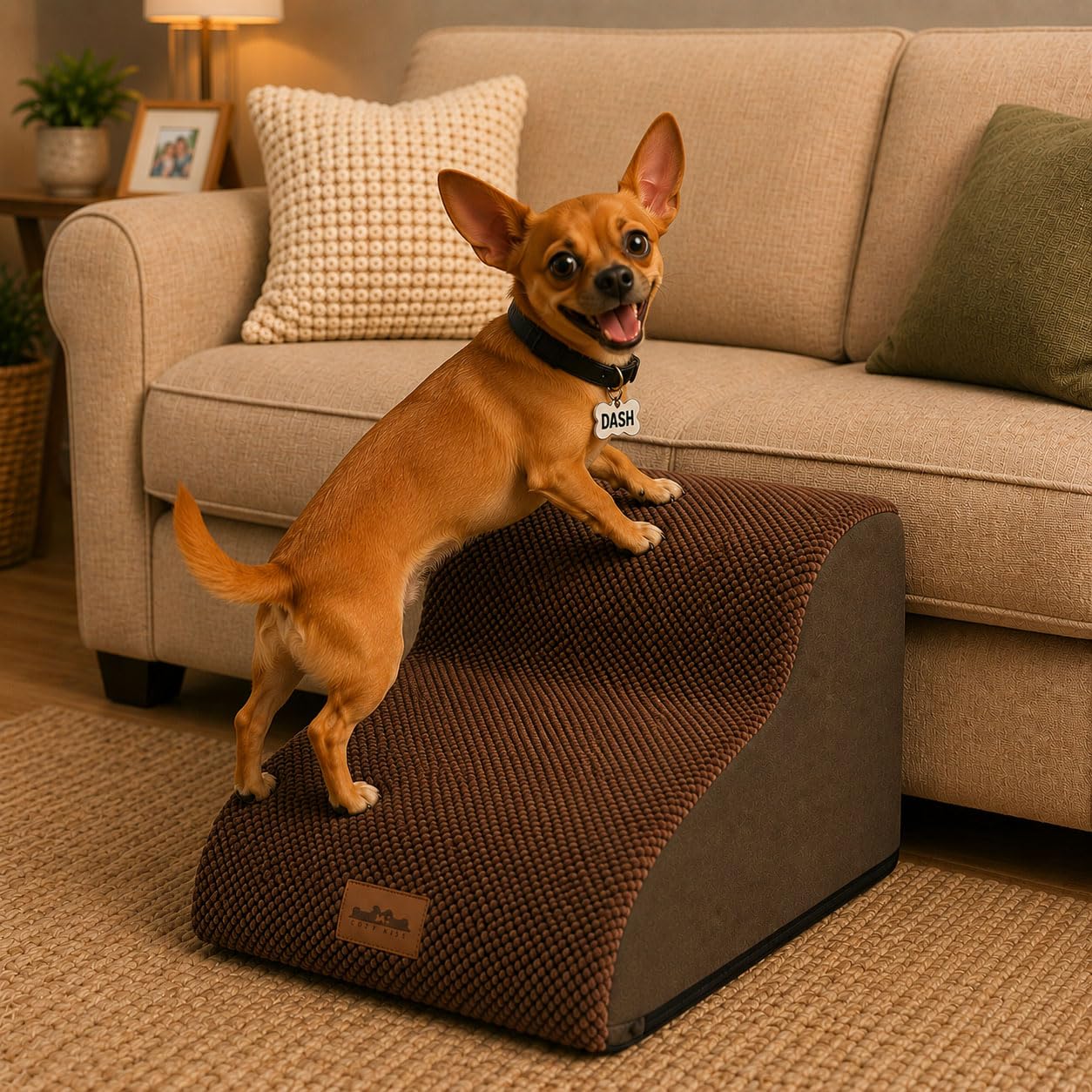 COZY KISS Dog Stairs for Small Dogs 15.7