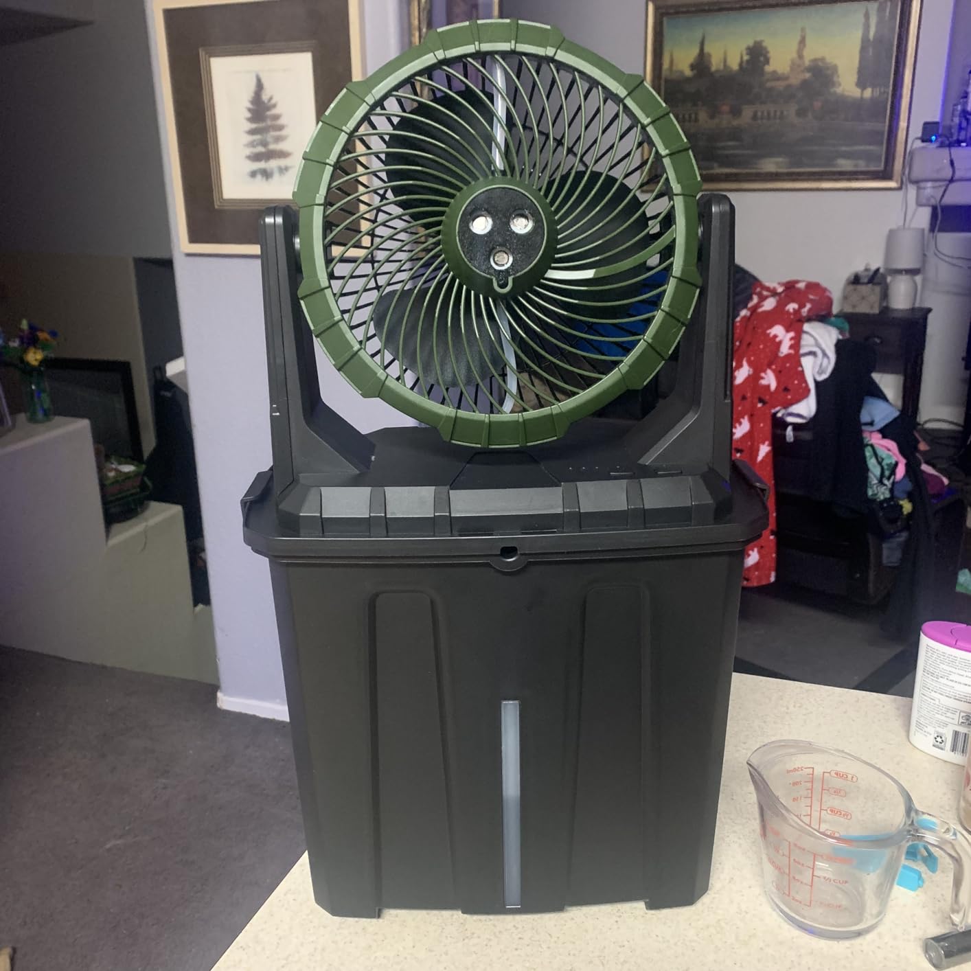 Ausic Portable Misting Fan, 9L 10-inch Outdoor Mist Fans for Outside Patios Cooling, 20000mAh Rechargeable Battery Fan with Water Box, 3 Strong Winds, 3 Spray Mister, Camping/Beach Summer Essentials customer photo 2