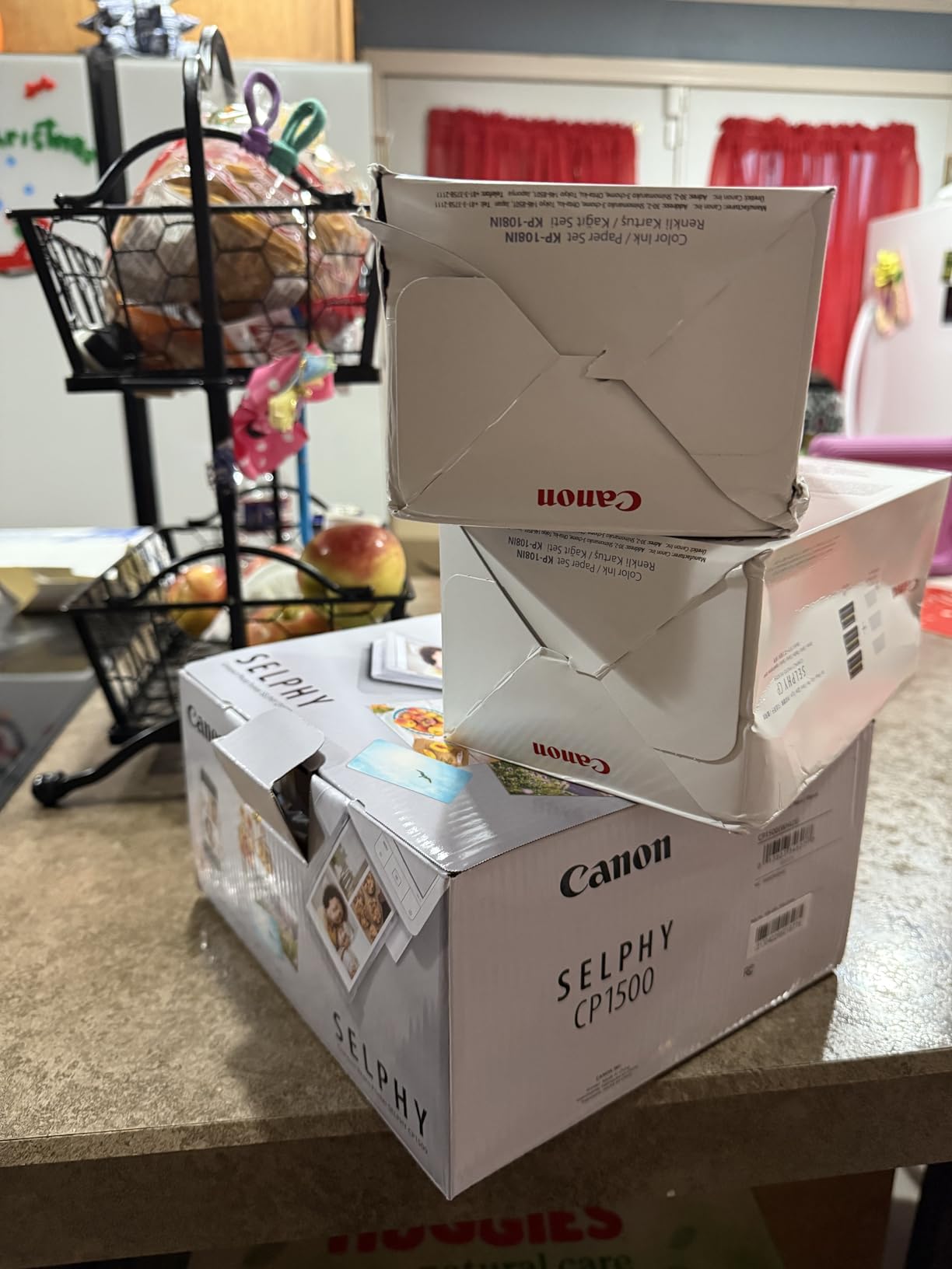 Canon SELPHY CP1500 Compact Photo Printer | Black with 2 x KP-108IN Color Ink and Paper Set customer photo 1