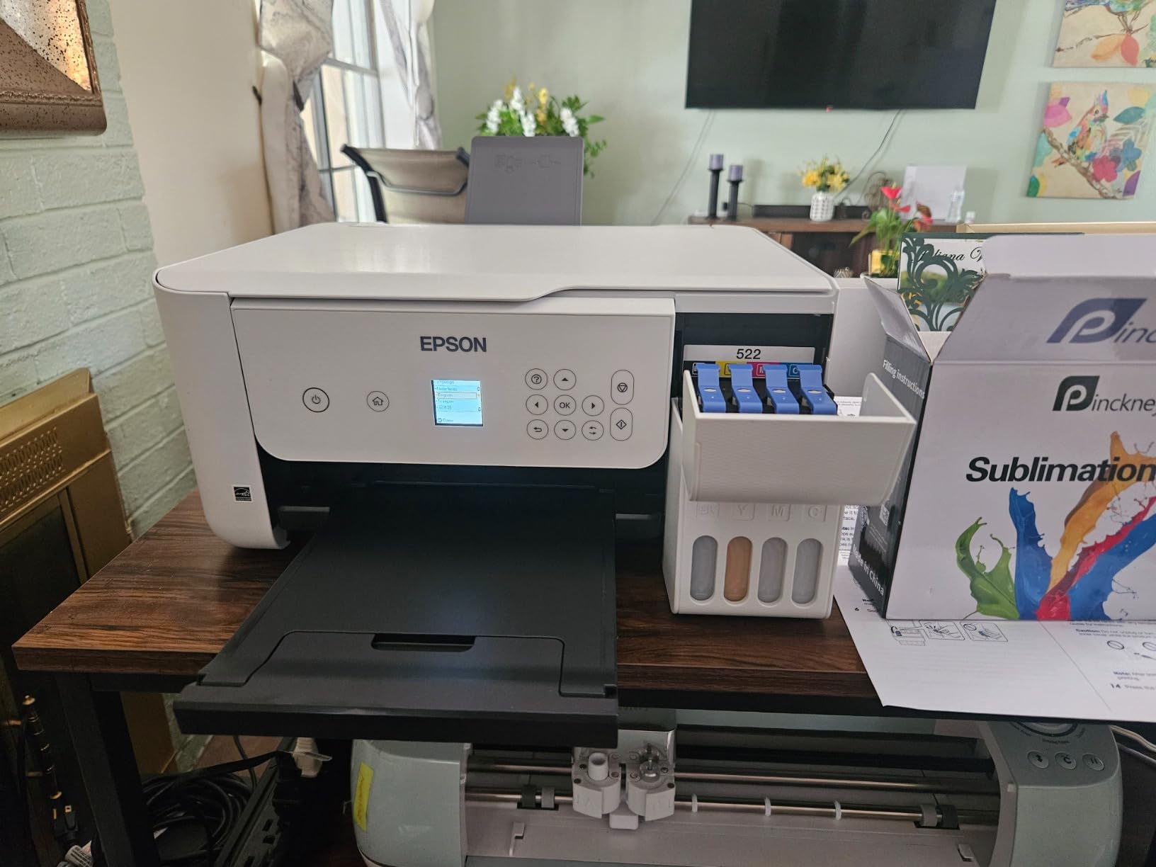 Pinckney Cartridge-Free Super-Tank Printer with Sublimation Ink Bundle for Heat Transfers, Easy Fill, Built-in Scanner & Copier (White) customer photo 2