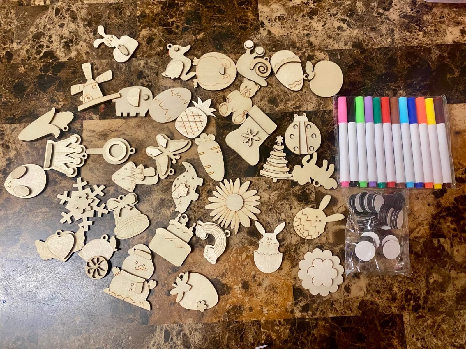 DIY Wooden Magnet 36 Art Craft Supplies Painting Kit for Kids Ages 4-8 8-12 | Party Favors for Boys Girls Birthday Easter Crafts Gifts Toys Basket Goodie Bag Stuffers customer photo 1