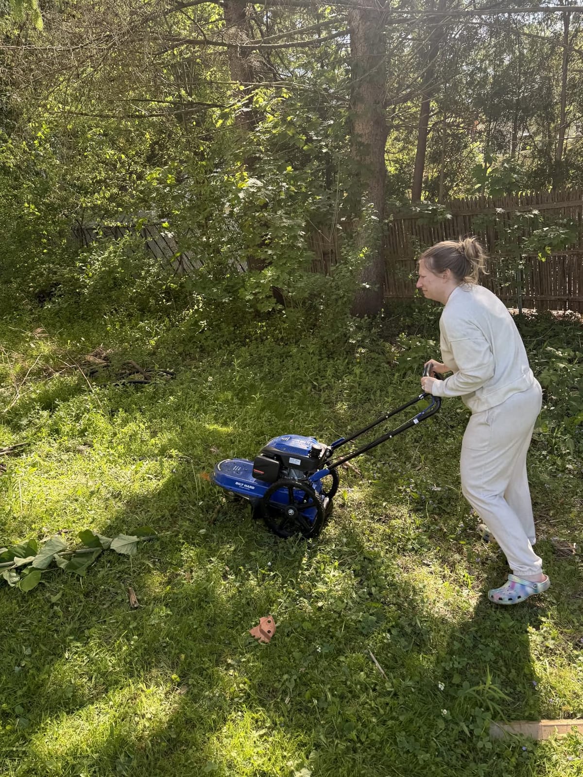 BILT HARD Walk Behind String Trimmer, 170cc 4-Cycle Gas Brush Hog Mower, 22 Inch Cutting Diameter, Push Weed Eater with 14 Inch Flat Free Wheels, Brush Cutter for Farm, Lawn, Yard customer photo 1