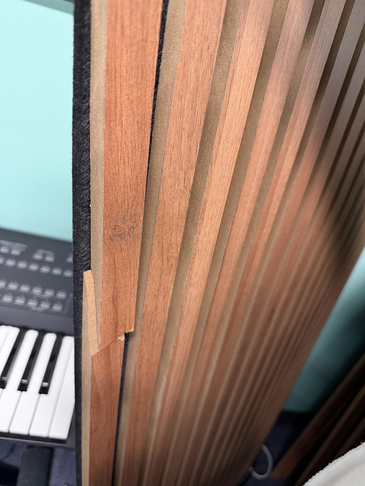 Art3d 4 Pack 47.2 x 23.6in. Wood Slat Acoustic Panels for Wall and Ceiling - 3D Fluted Sound Absorbing Panel with Wood Finish - Teak customer photo 1